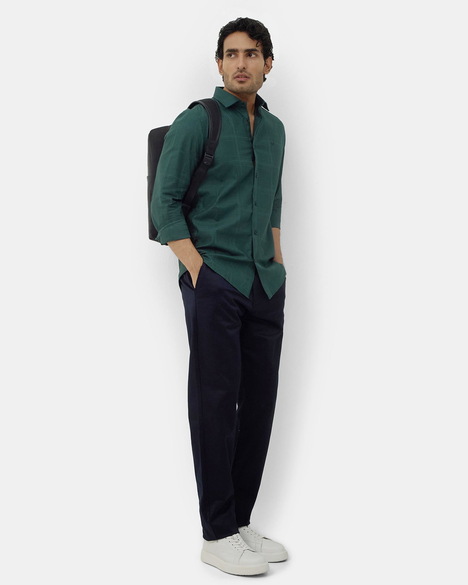 Bottle Green Check Shirt - Gaiaa