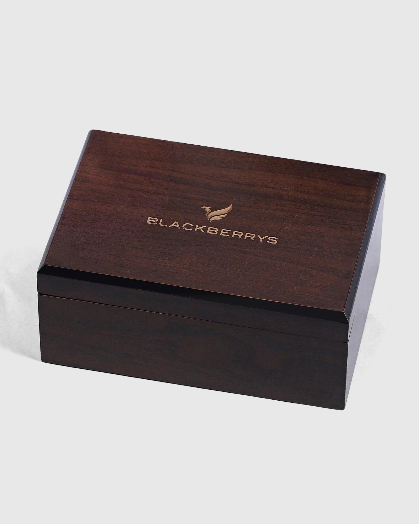 Boxed Combo Check Tie With Pocket Square And Cufflink (Seem) - Blackberrys