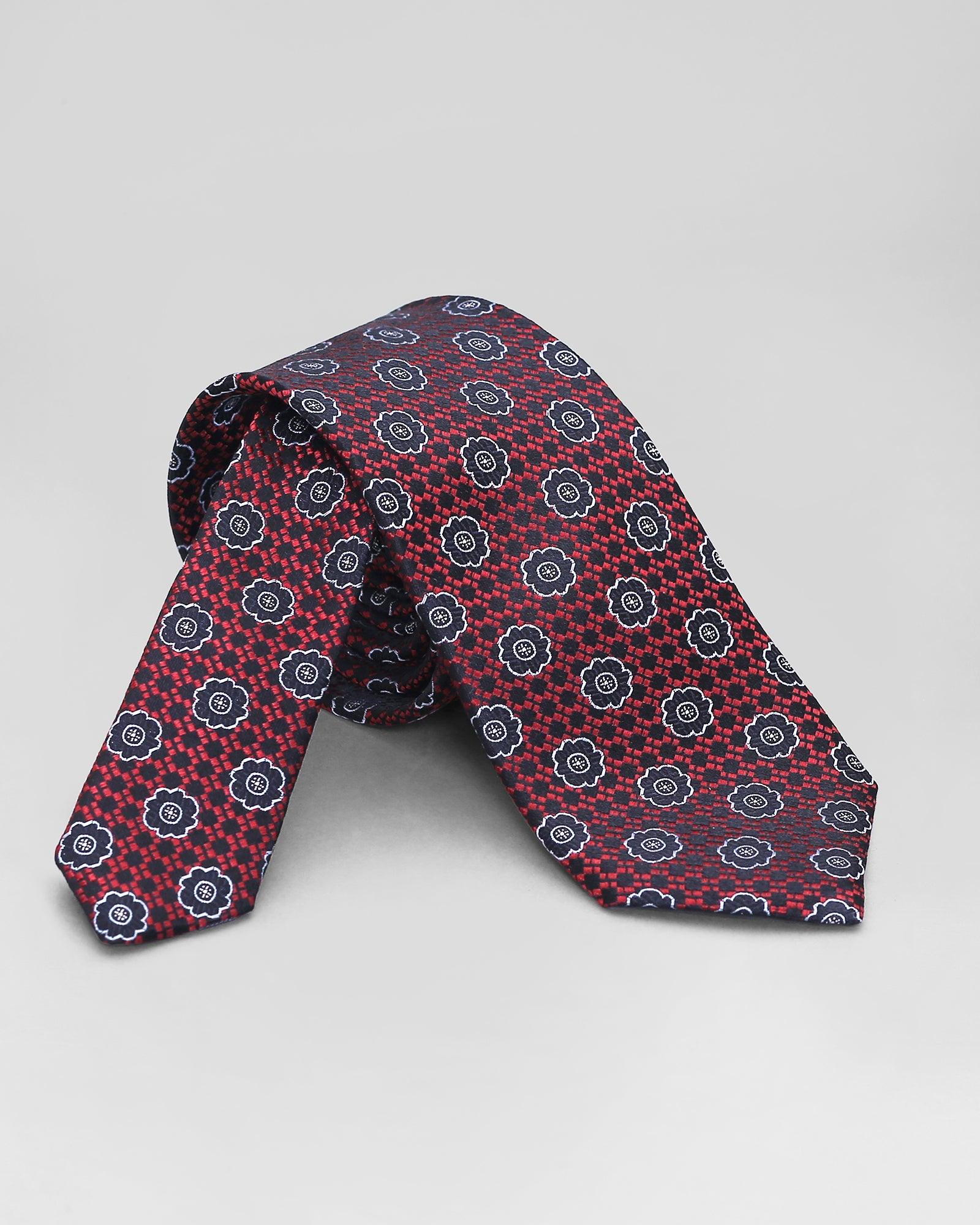 Boxed Combo Printed Tie With Pocket Square And Cufflink (Rayan) - Blackberrys