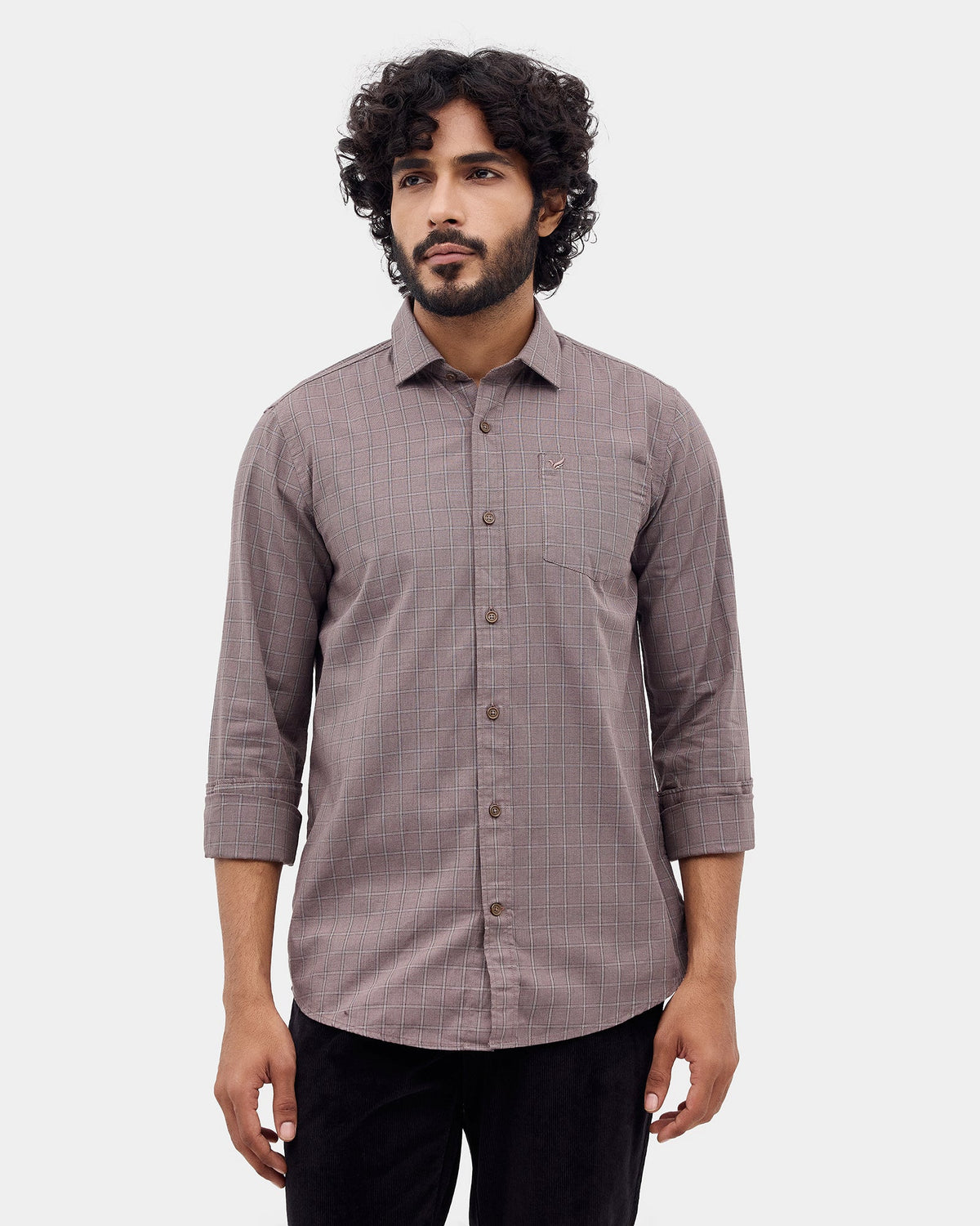 Brown Check Shirt - Kyros