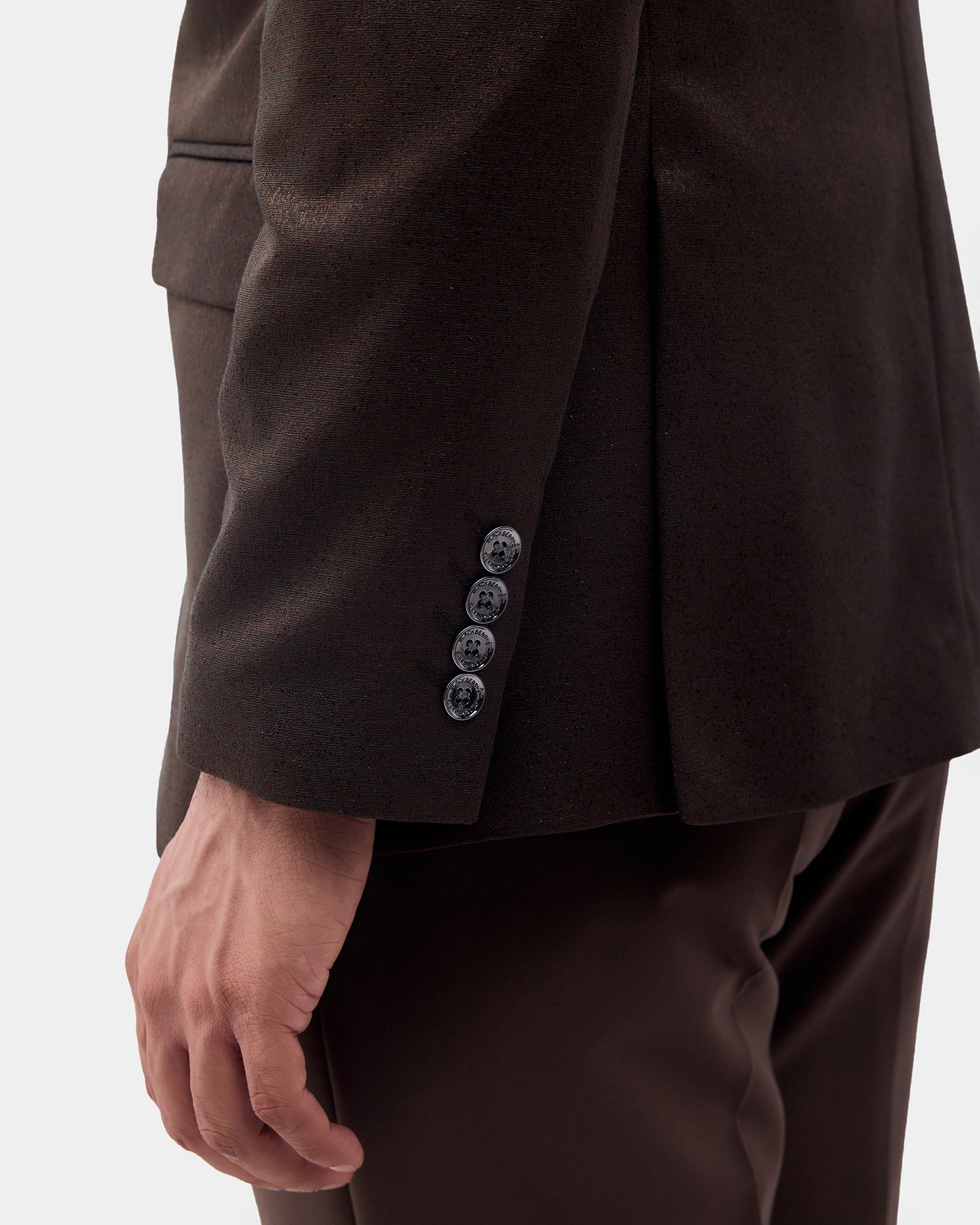 Brown Jacquard Blazer - Dereko