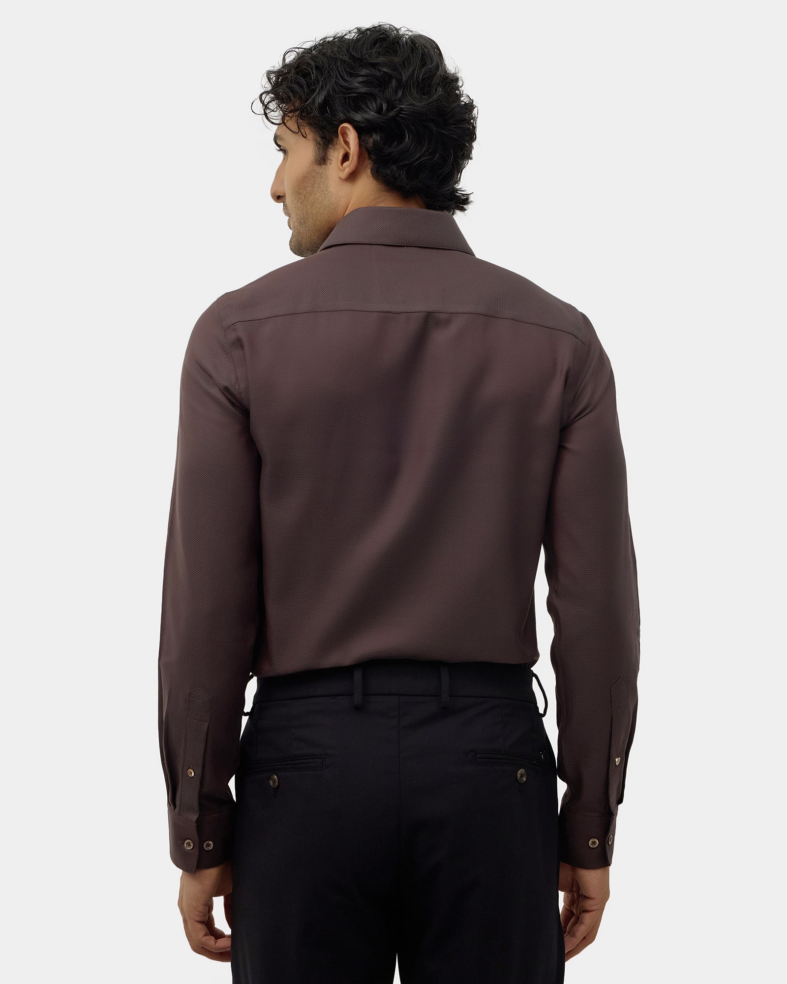 Brown Textured Shirt - Chiba