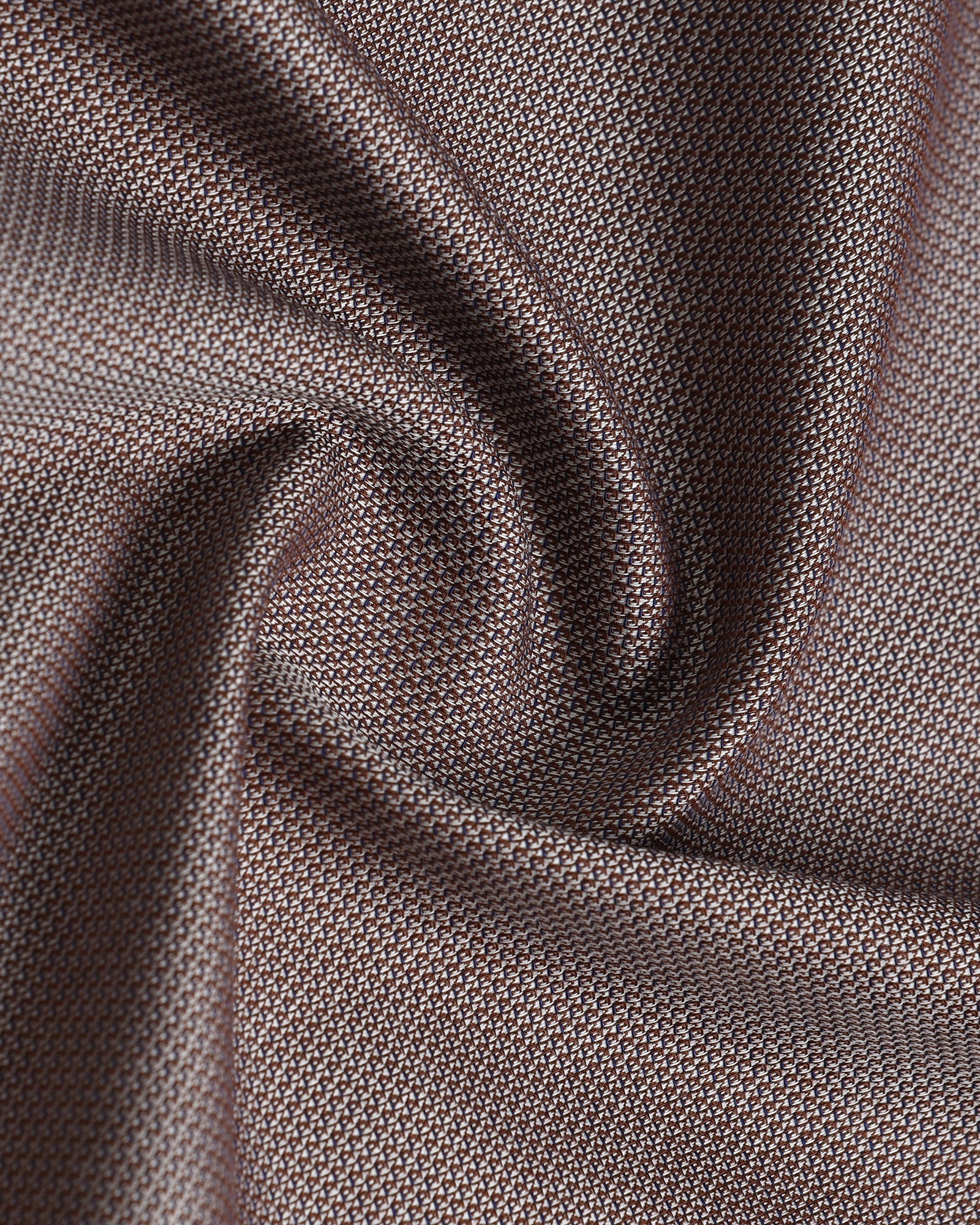 Brown Non Iron Textured Shirt - Ember