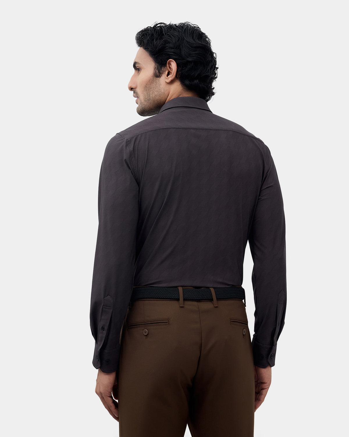 Brown Textured Shirt - Boltt