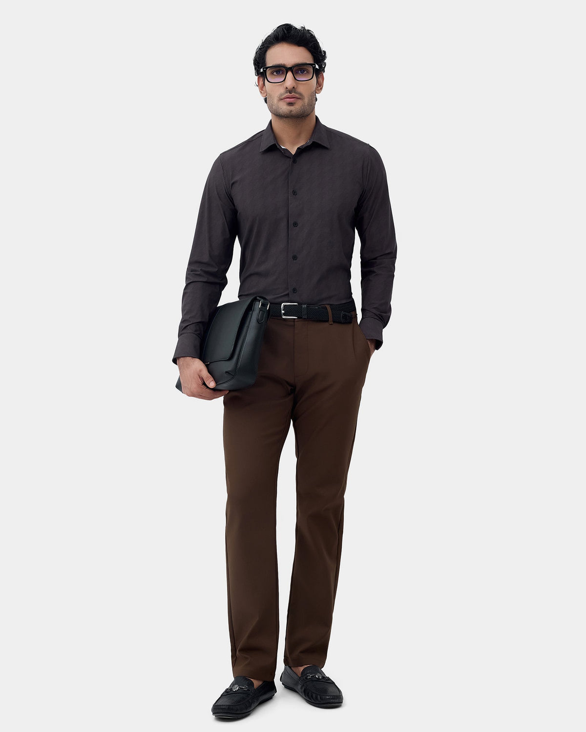Brown Textured Shirt - Boltt