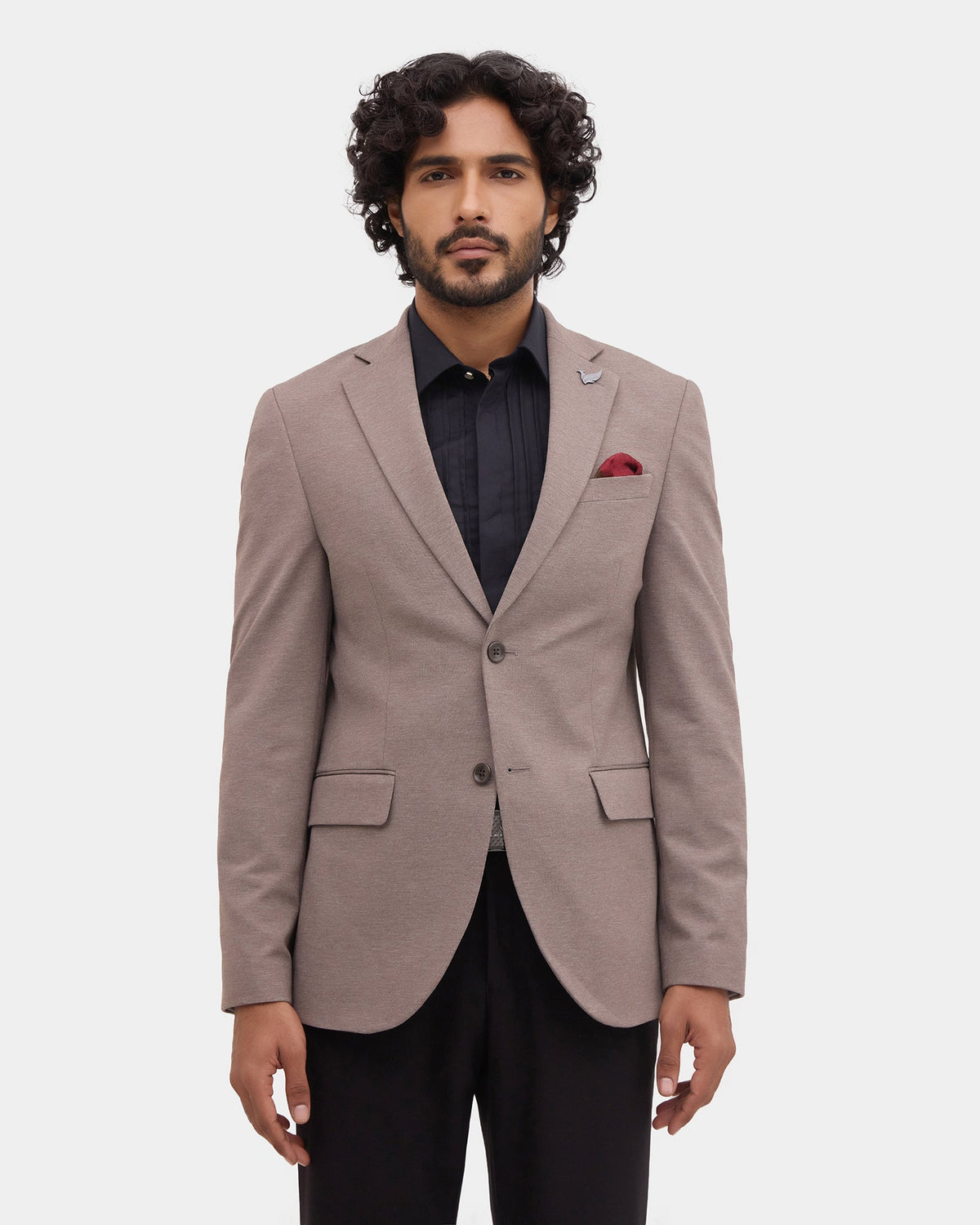 Brown Solid Blazer - Conrado