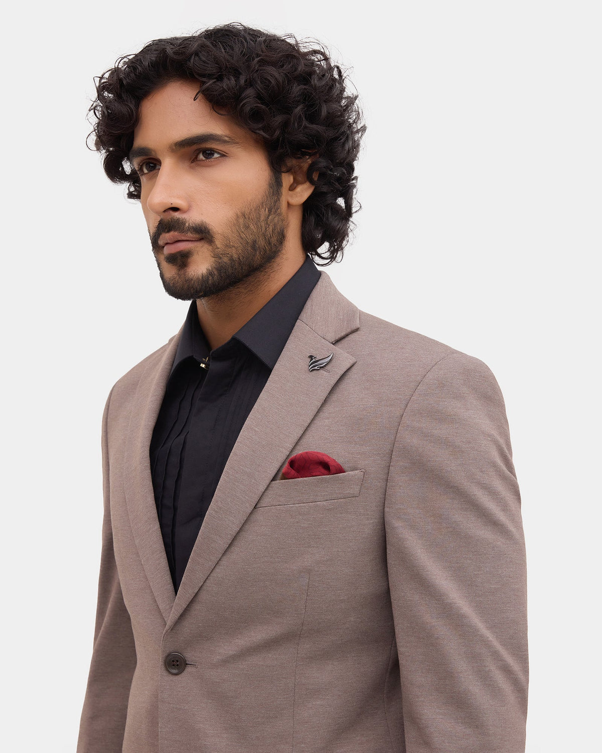 Brown Solid Blazer - Conrado