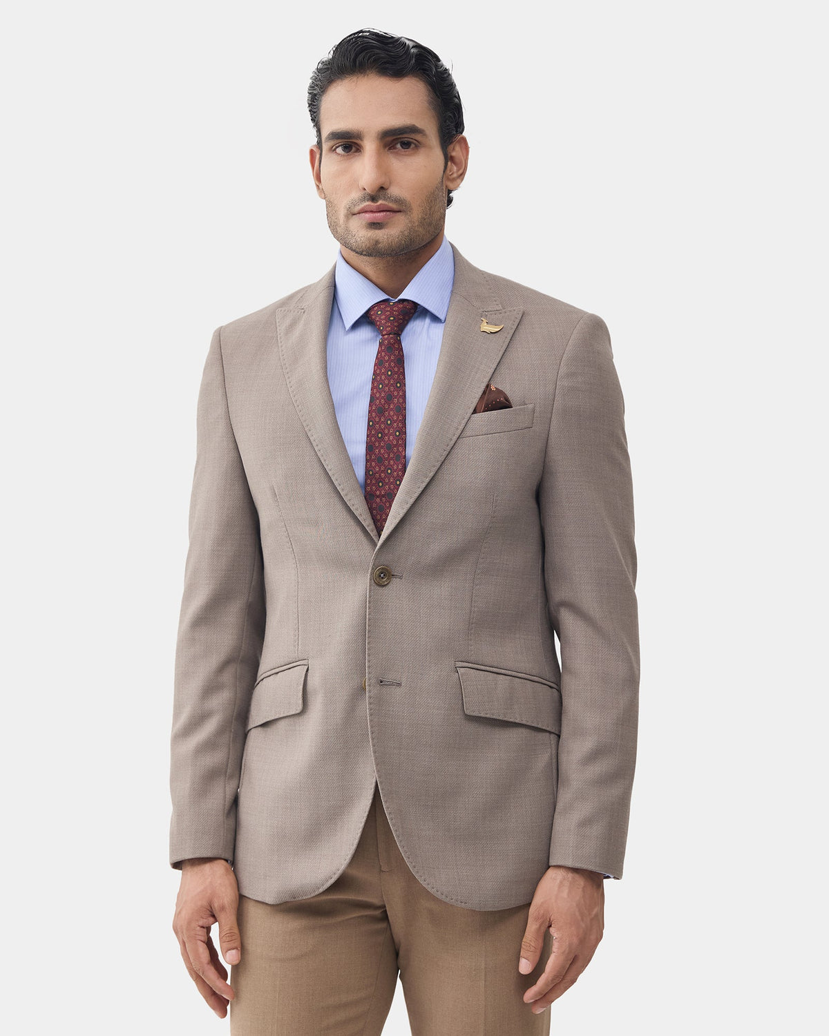 Brown Solid Blazer - Sobo