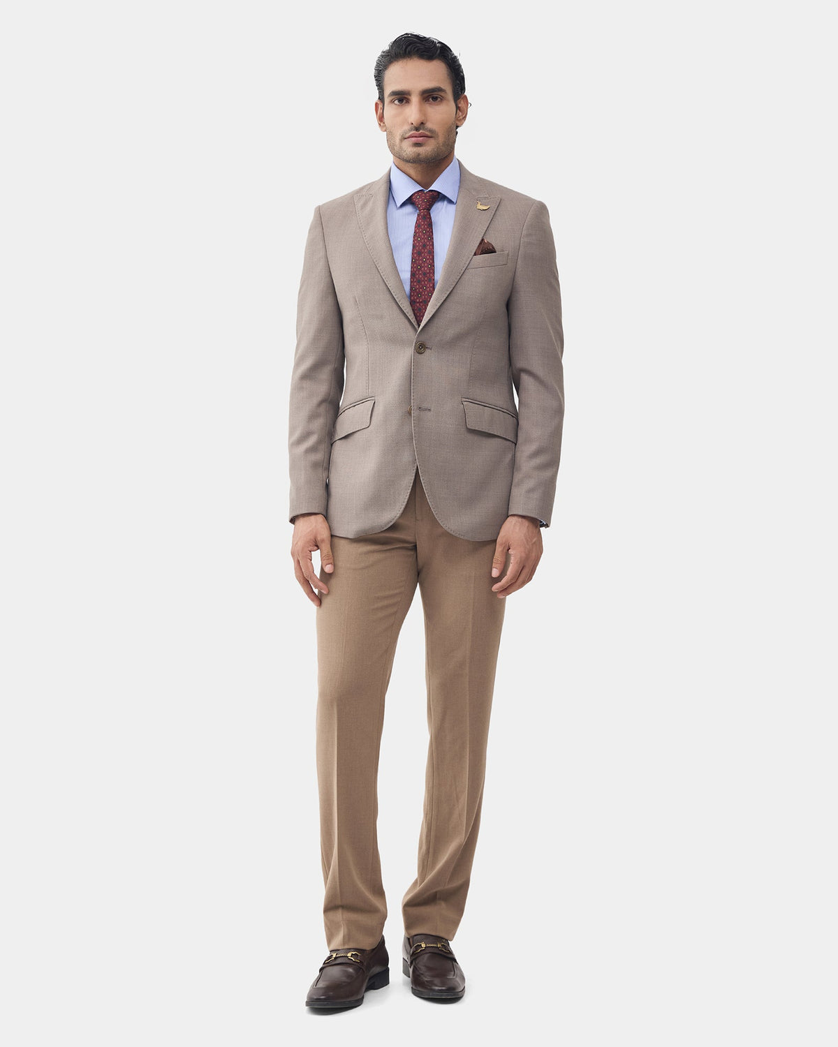 Brown Solid Blazer - Sobo
