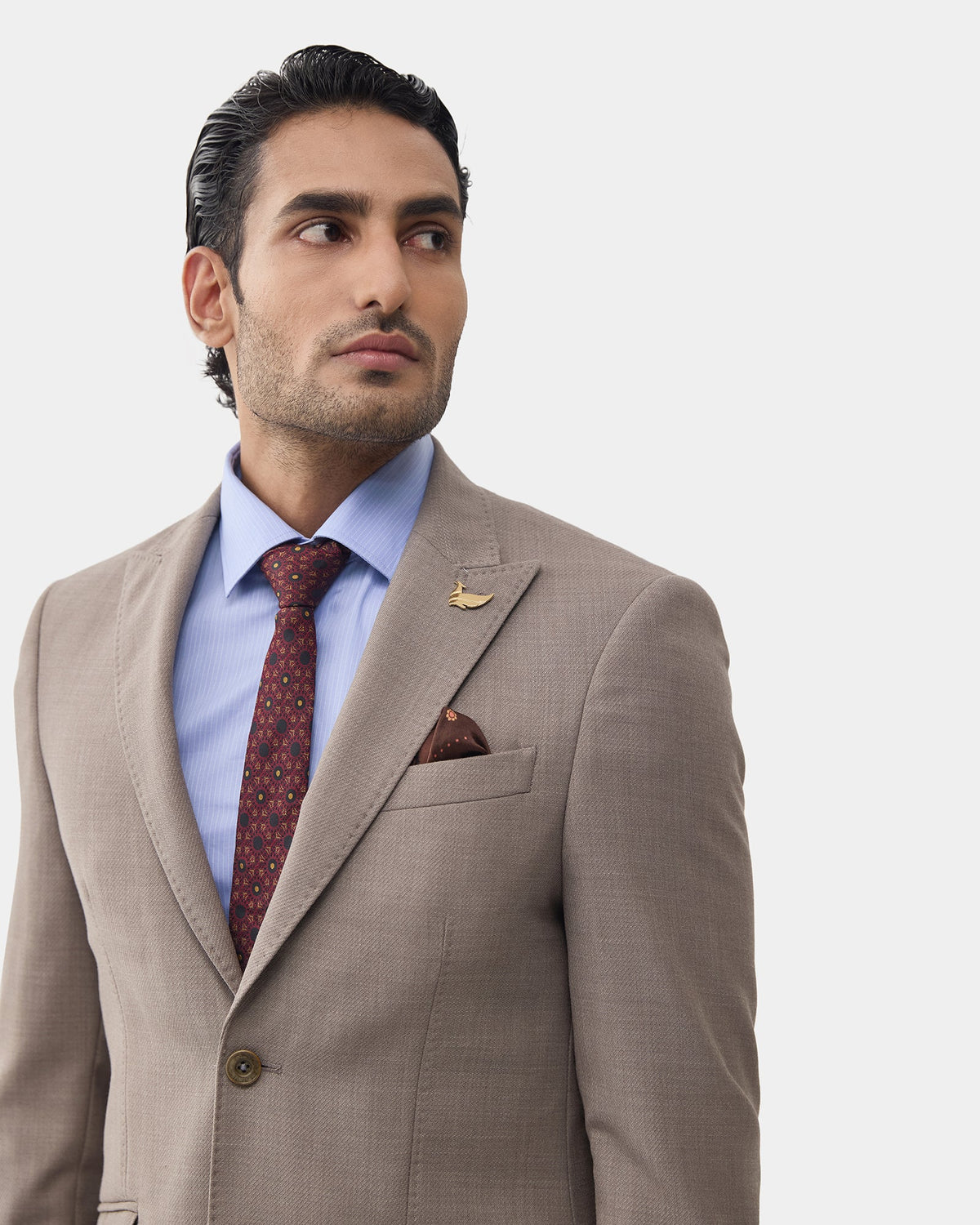 Brown Solid Blazer - Sobo