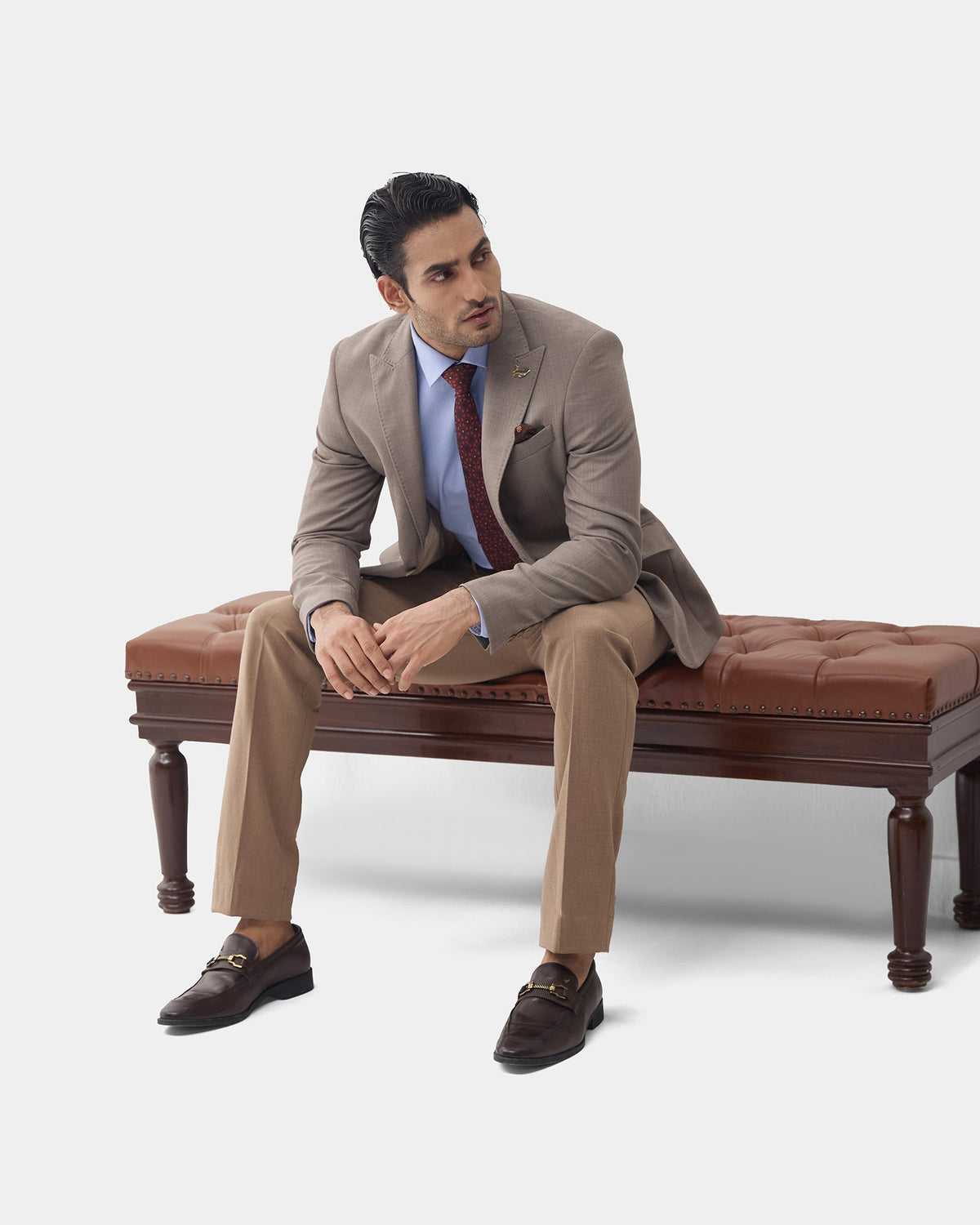 Brown Solid Blazer - Sobo