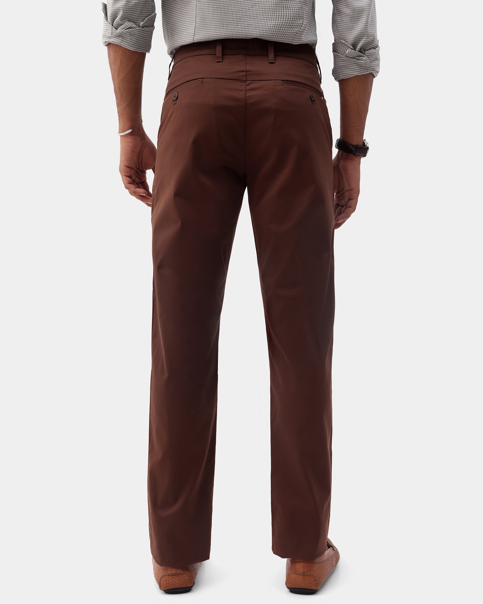 Brown Solid Khakis - Sinai