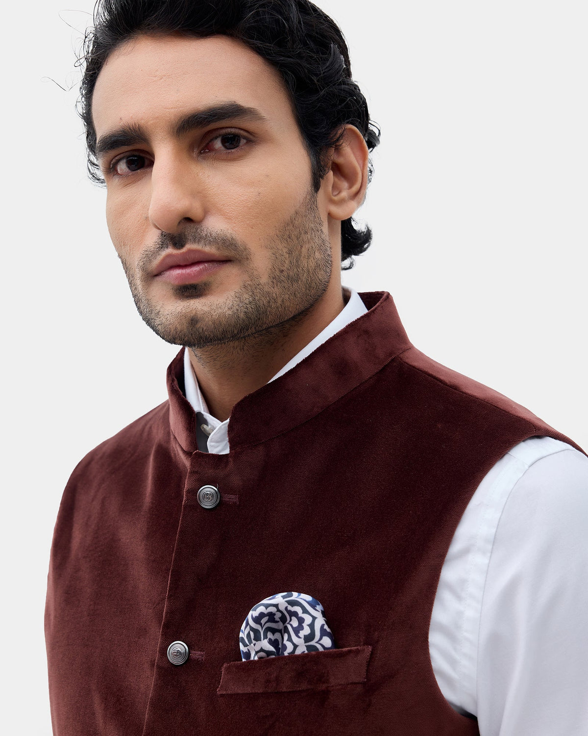 Brown Solid Waistcoat - Neveger