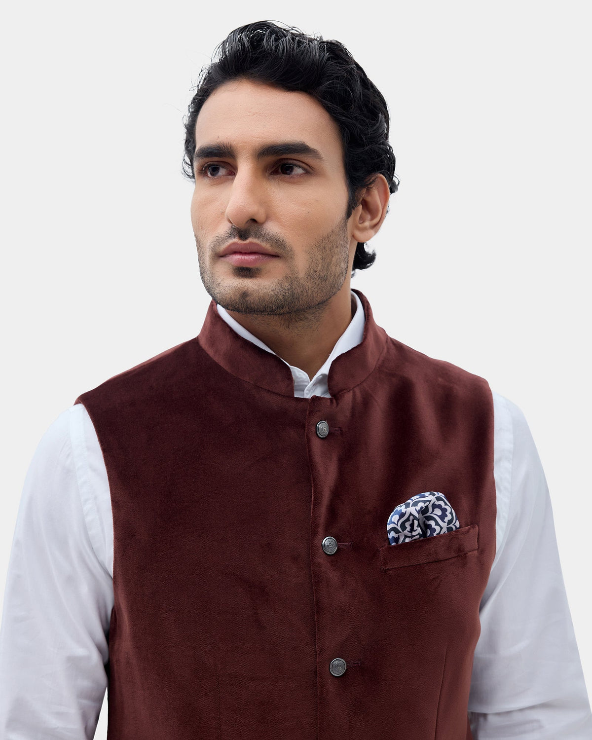 Brown Solid Waistcoat - Neveger