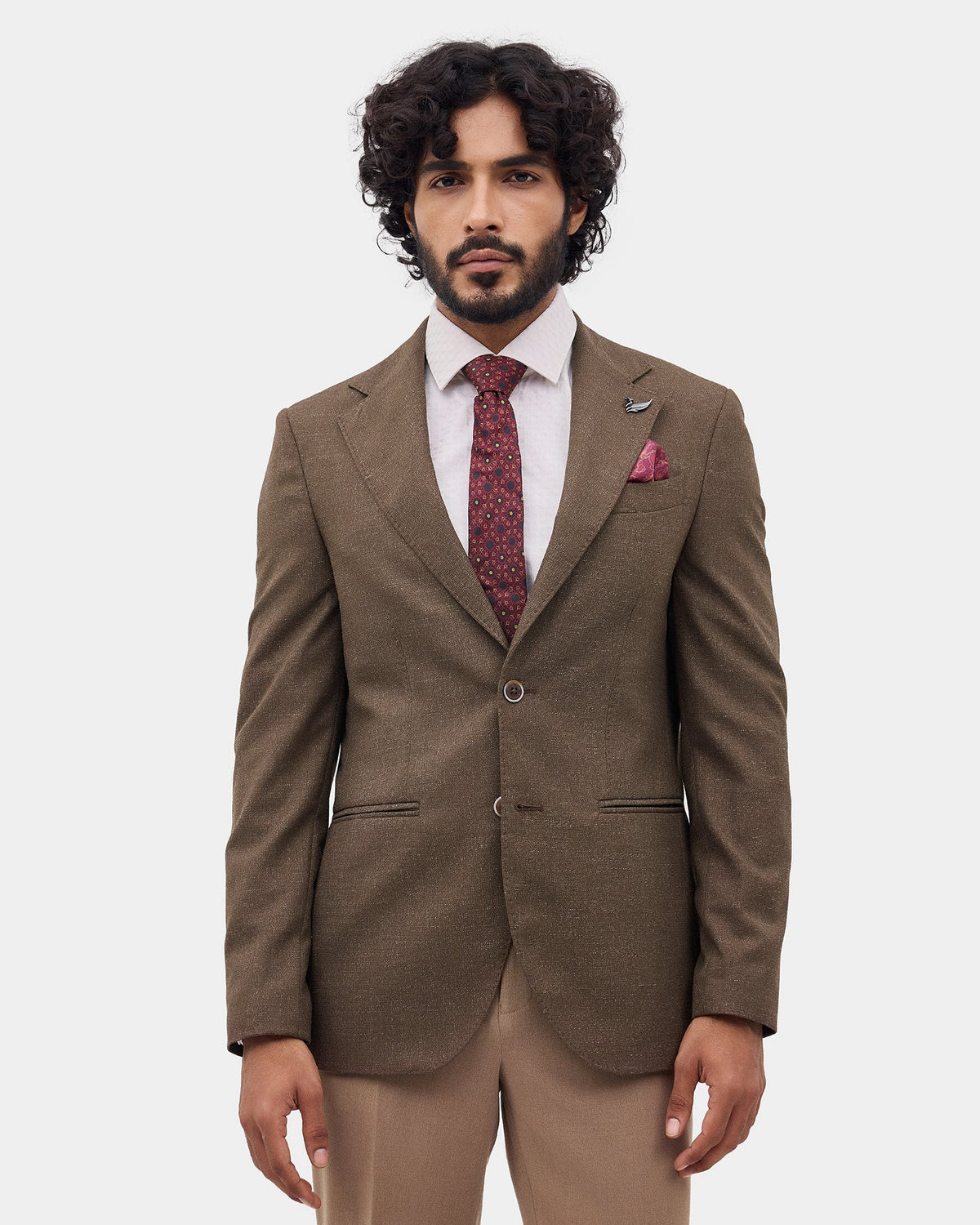 Brown Textured Blazer - Rylan