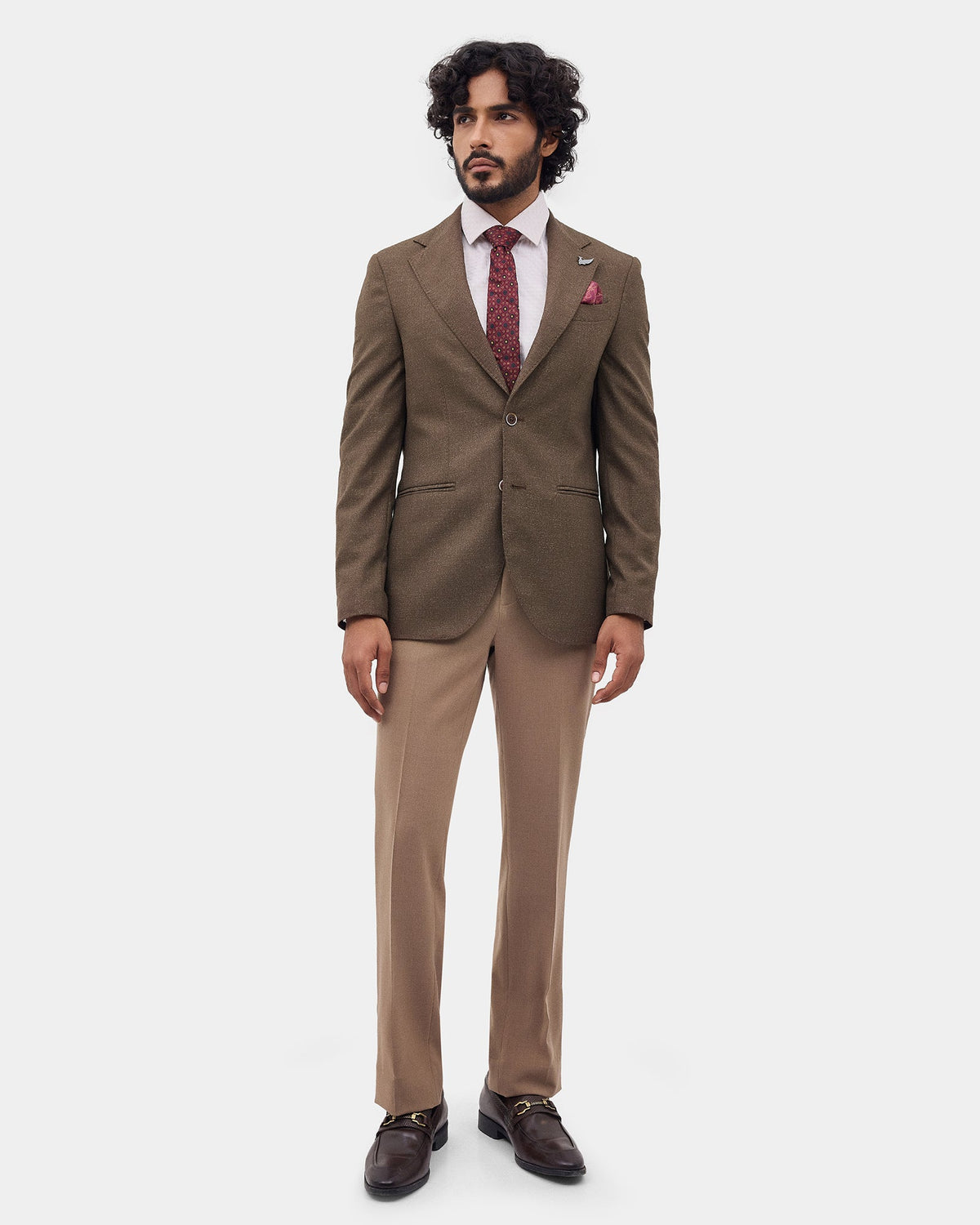 Brown Textured Blazer - Rylan