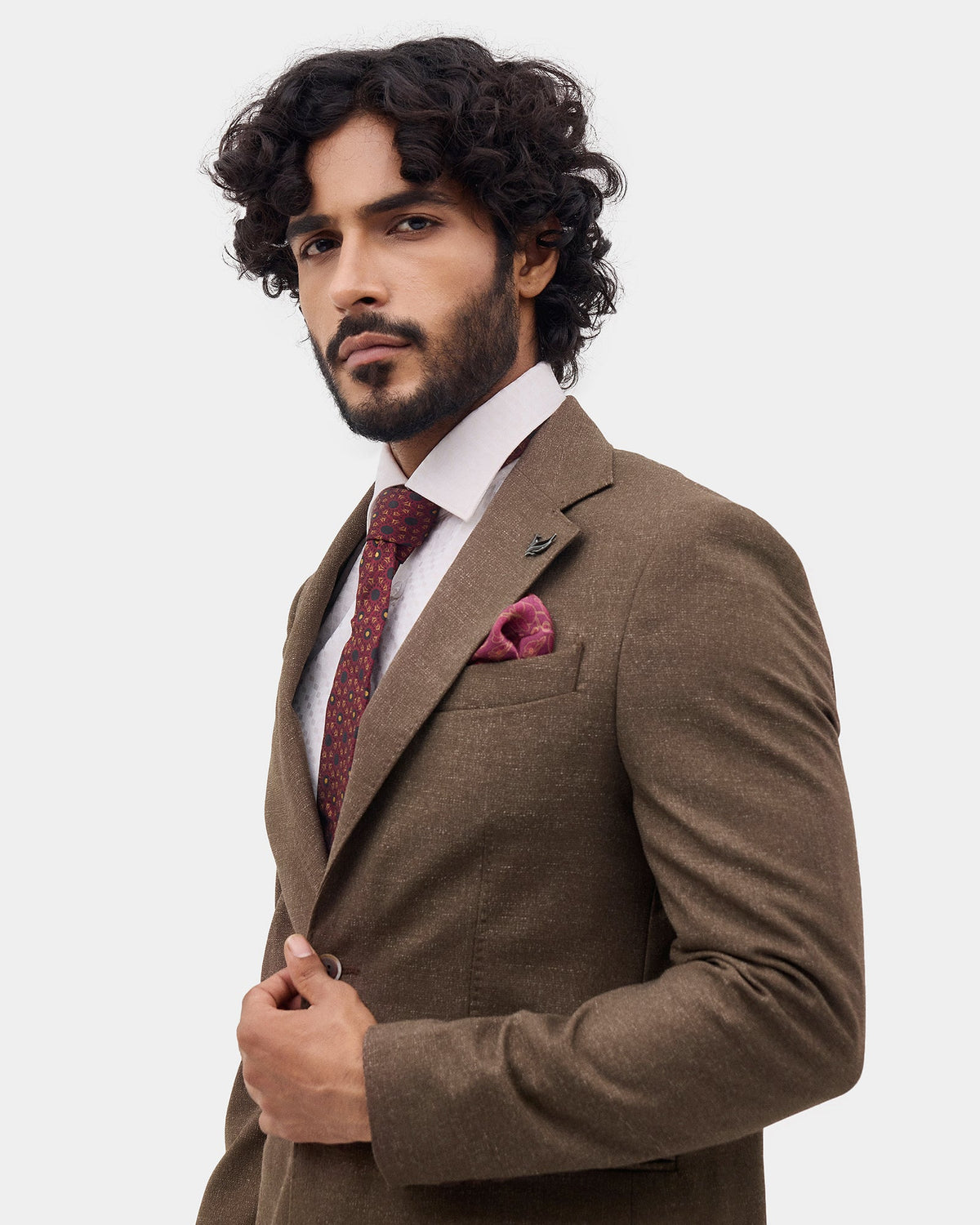 Brown Textured Blazer - Rylan