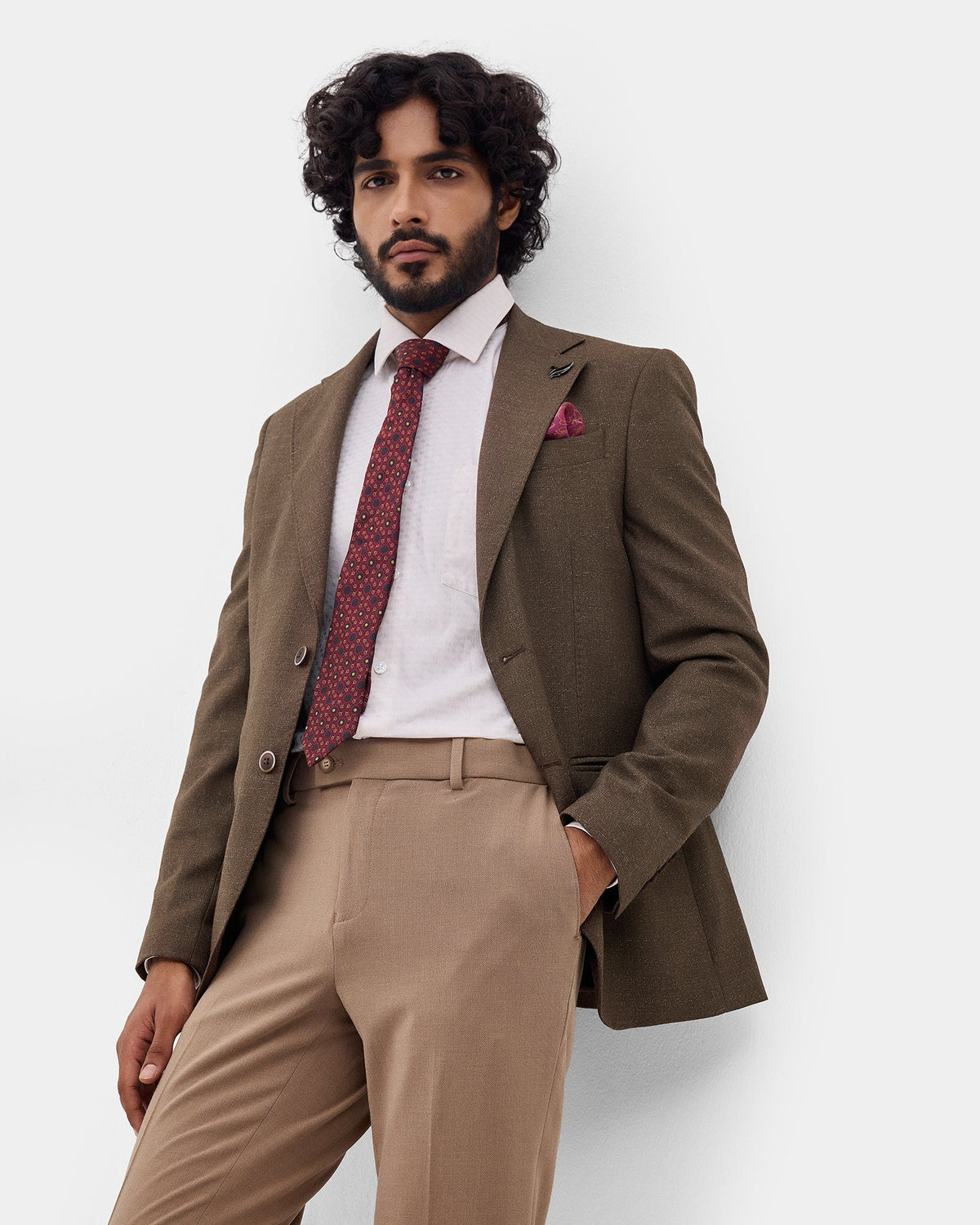 Brown Textured Blazer - Rylan