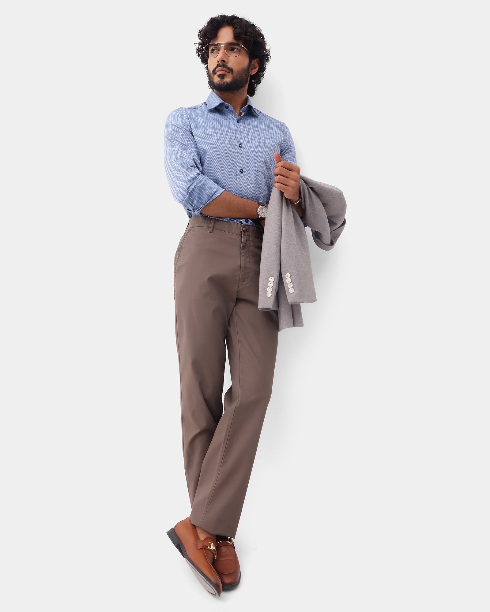 Brown Textured Khakis - Kary