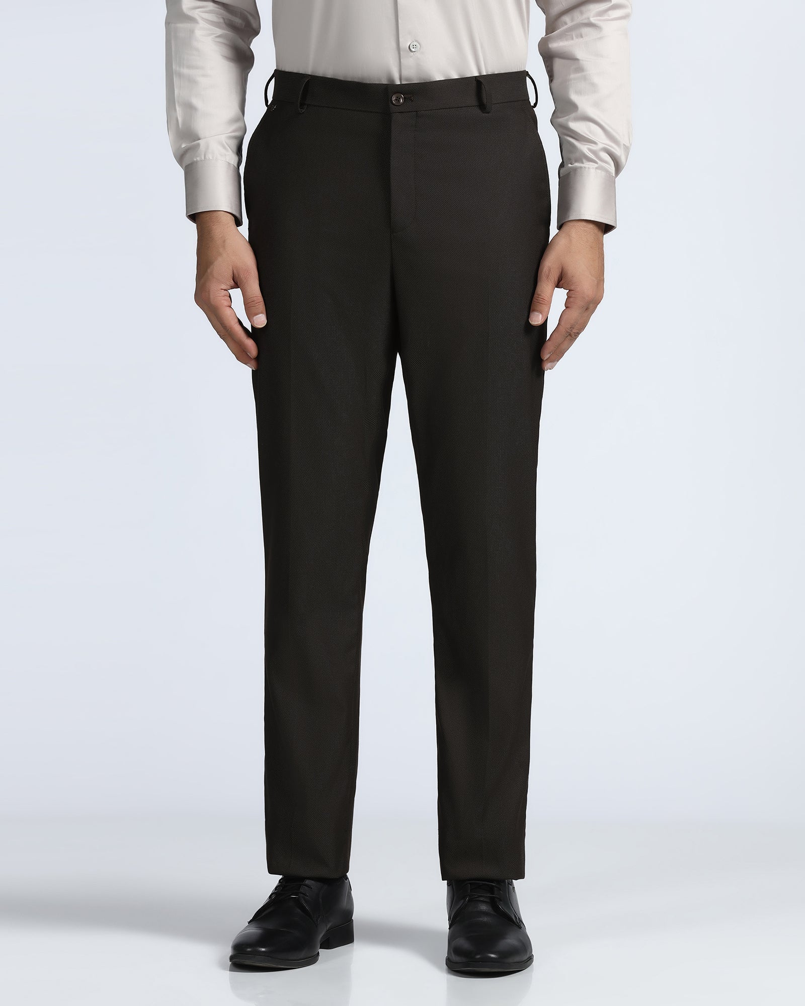 Brown Textured Trouser - Alan