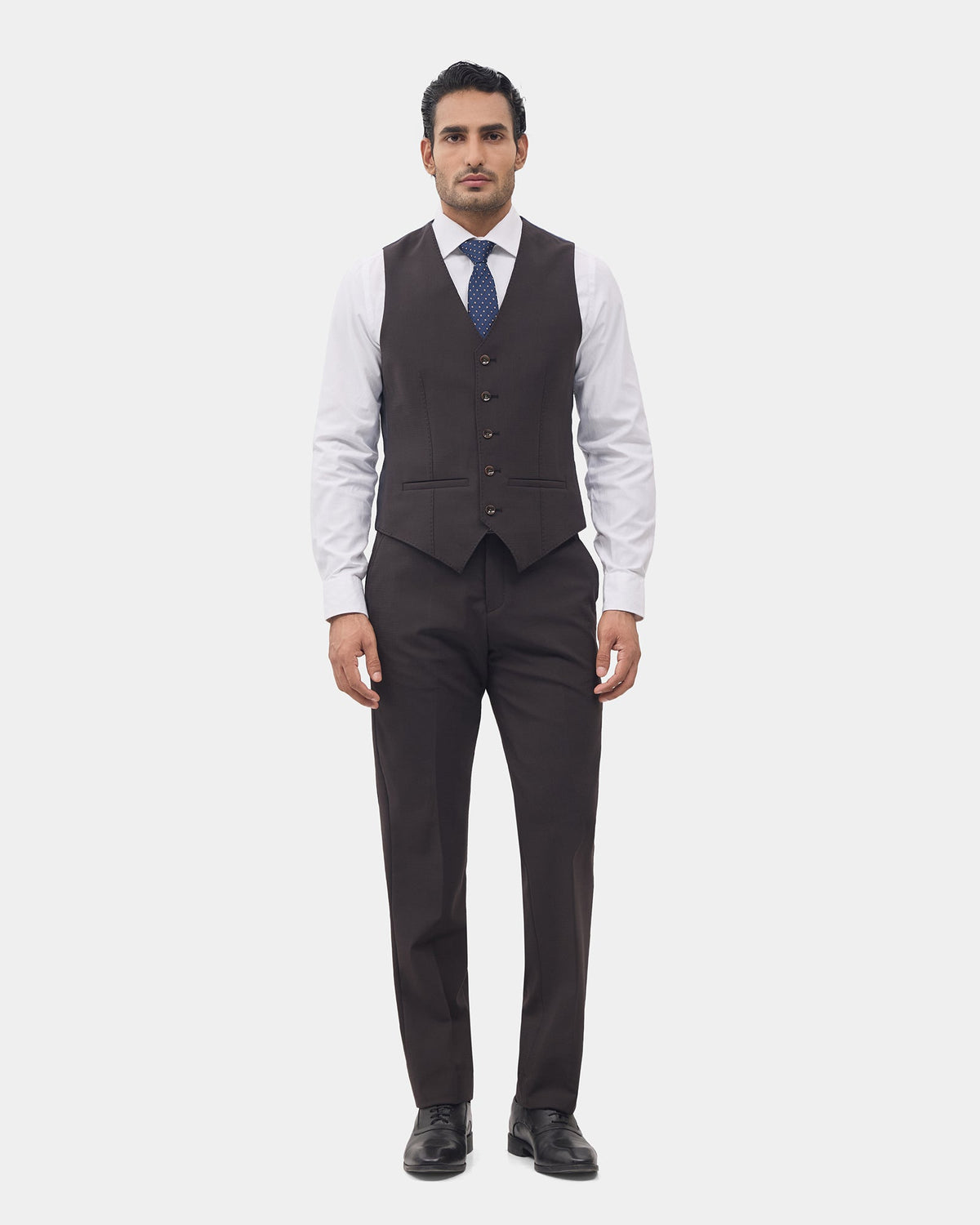 Brown Three Piece Luxe Check Suit - Xenius