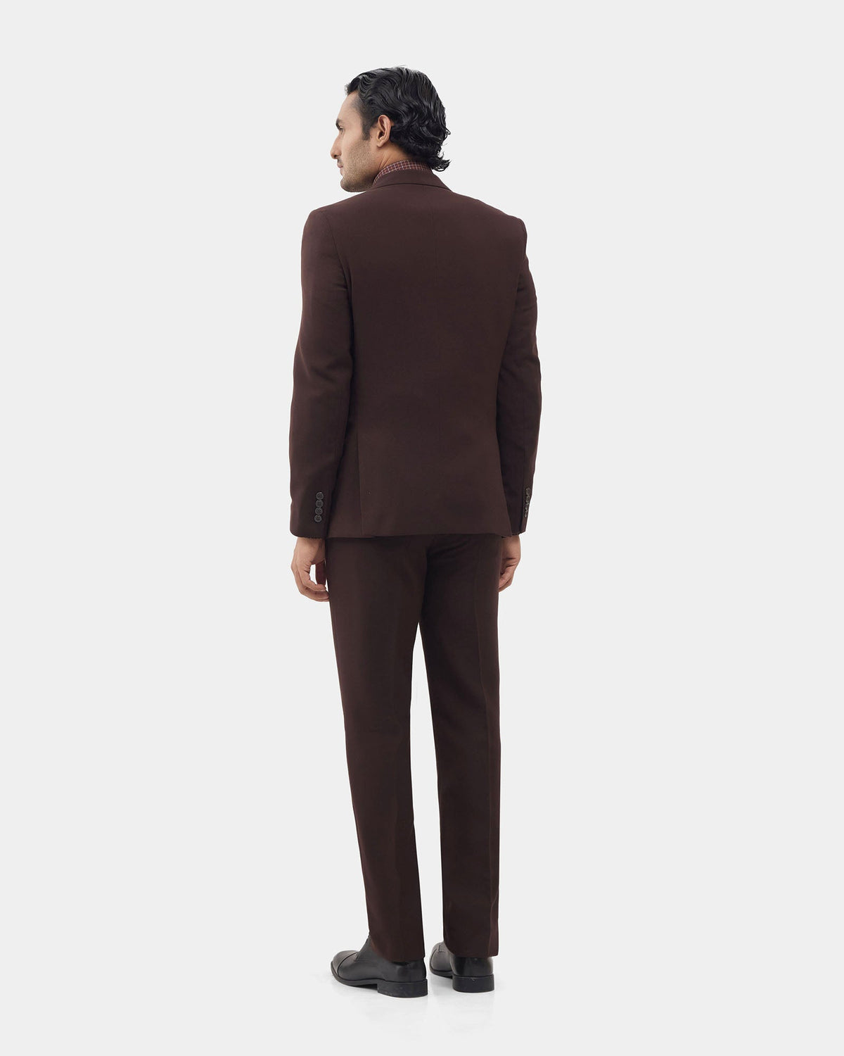 Brown Three Piece Textured Suit - Horace