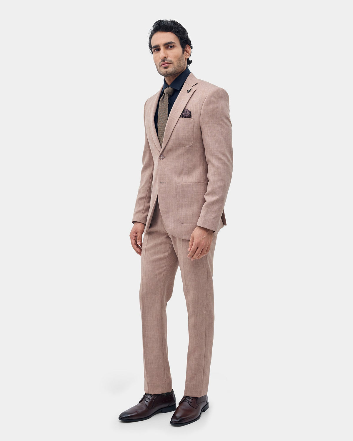 Brown Two Piece Textured Suit - Baxley