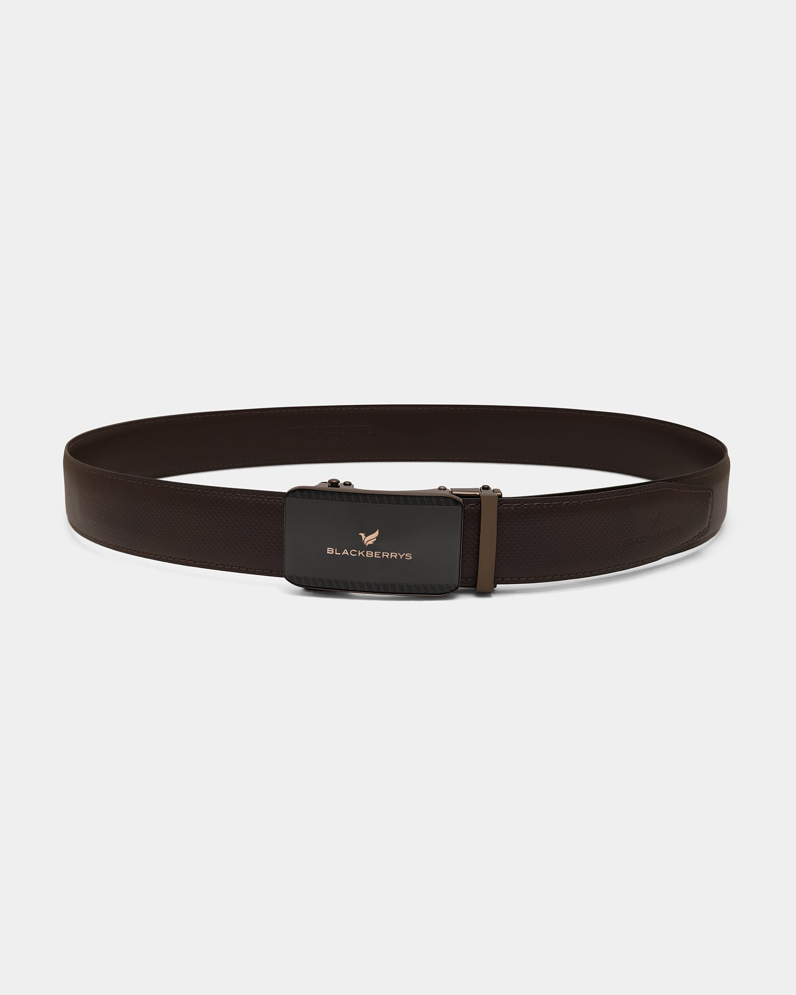 Leather Brown Textured Belt - Barak