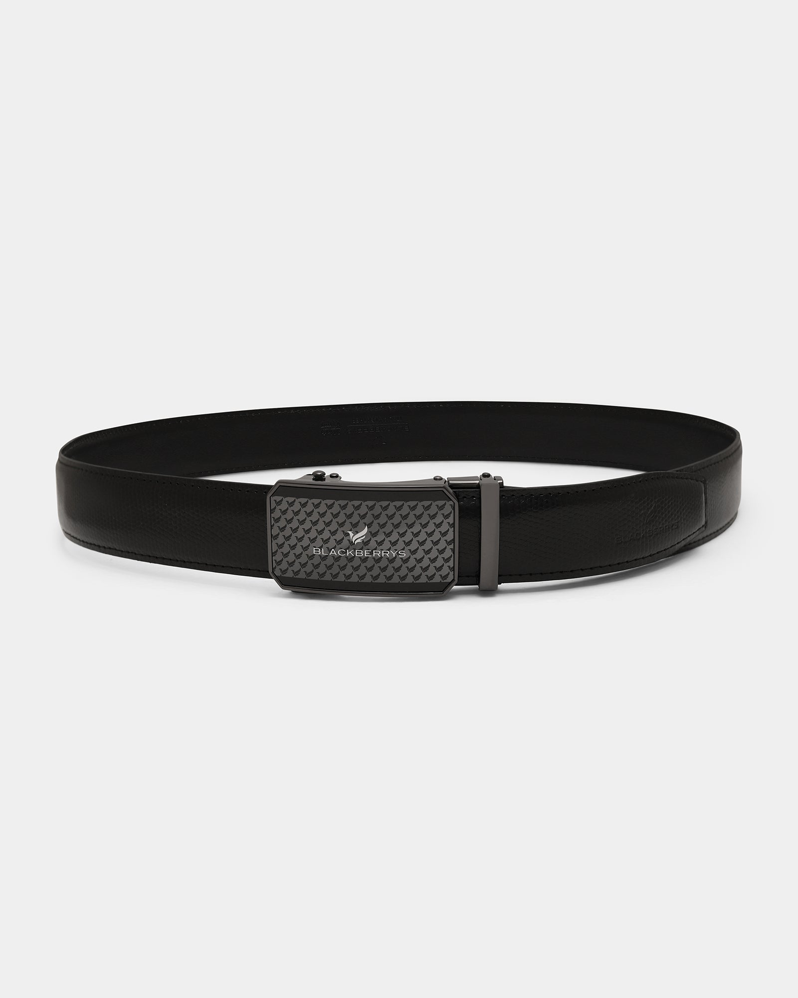 Leather Black Textured Belt - Weynn