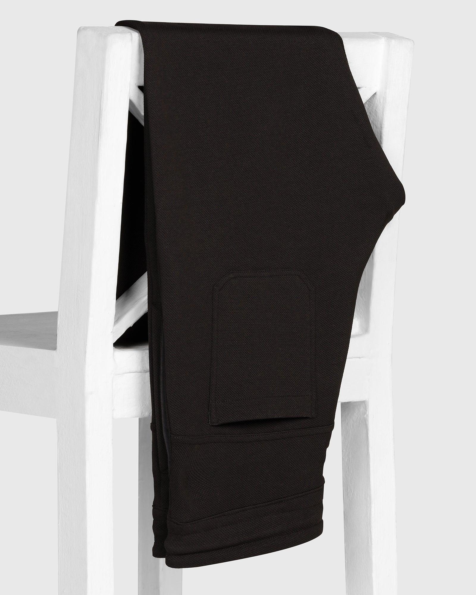 Casual Black Solid Jogger - Ethan - Blackberrys