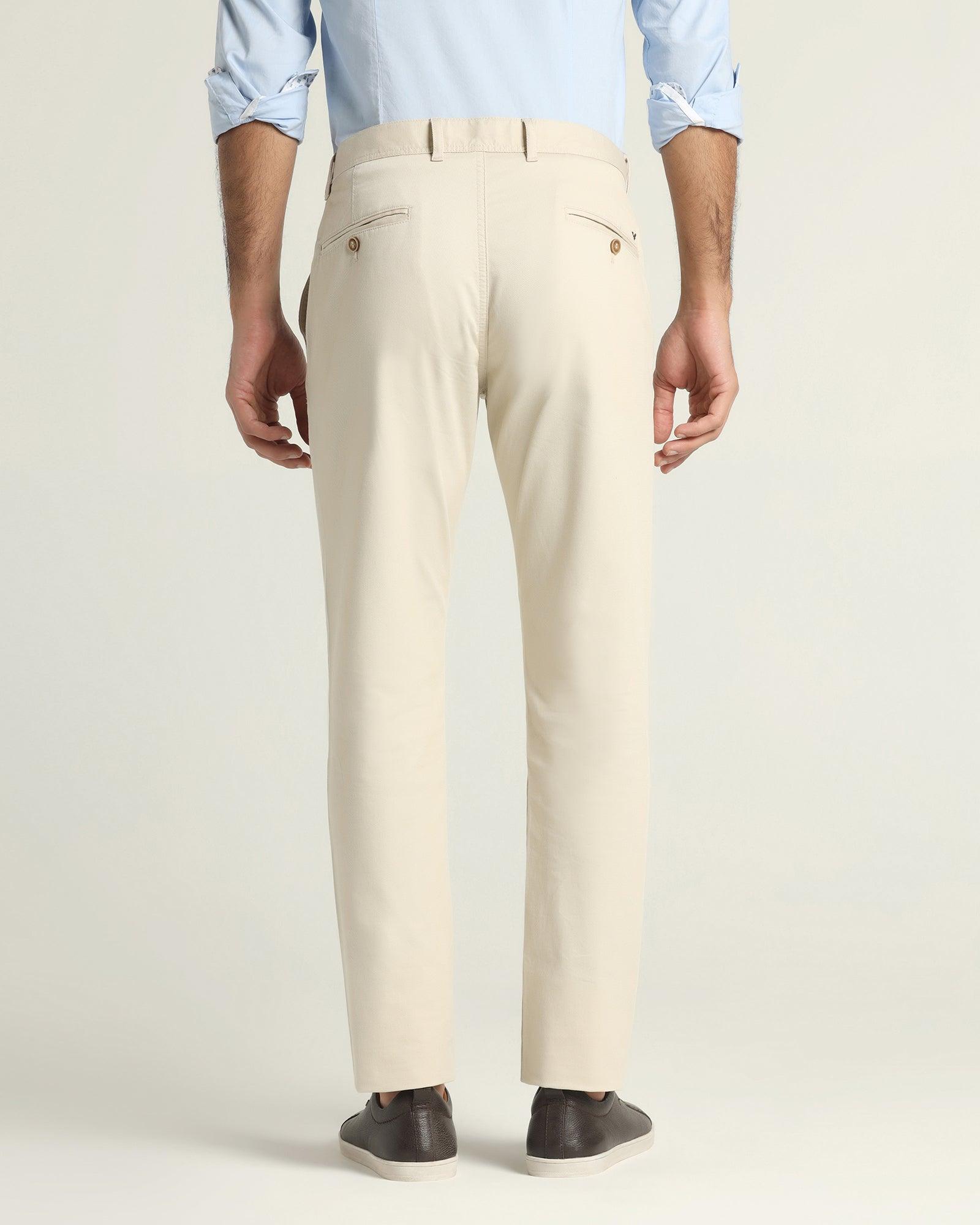 Must Haves Slim Fit B-91 Casual Beige Solid Khakis - Kiler - Blackberrys