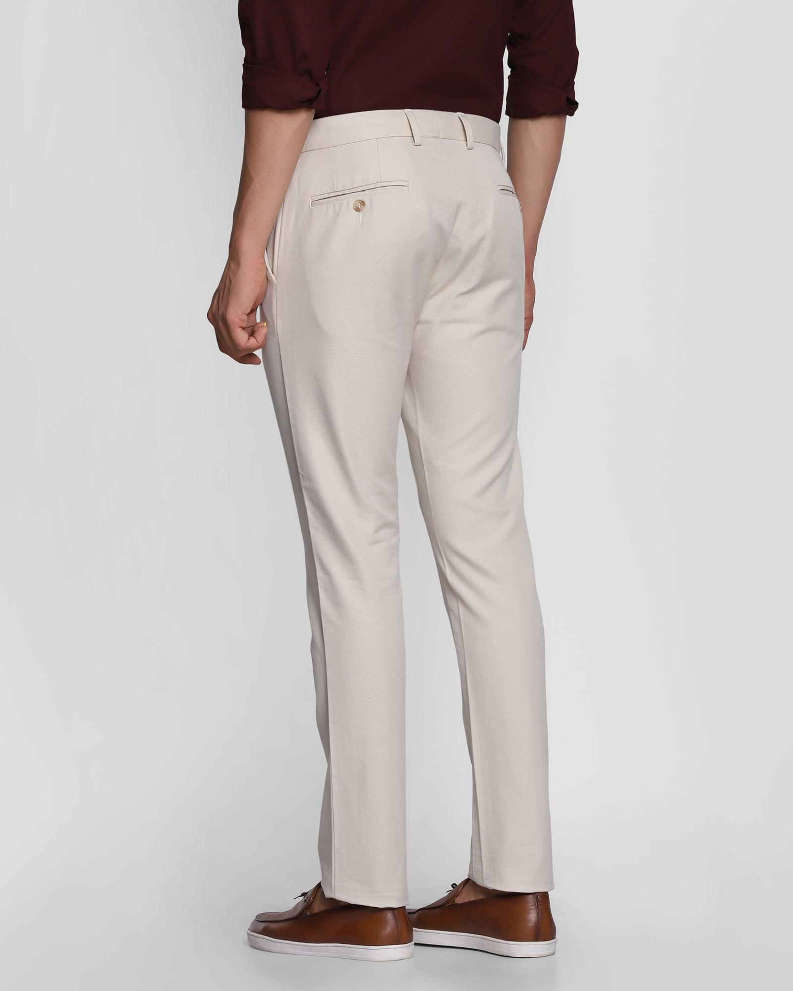 Solid Casual Khakis In Beige B-95 (Denver) - Blackberrys