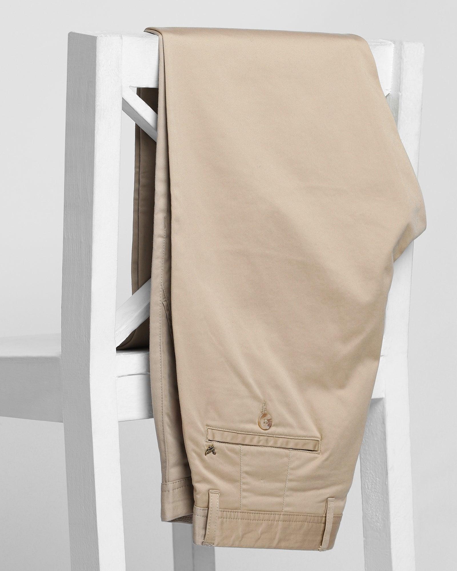 Solid Casual Khakis In Beige B-95 (Mark) - Blackberrys
