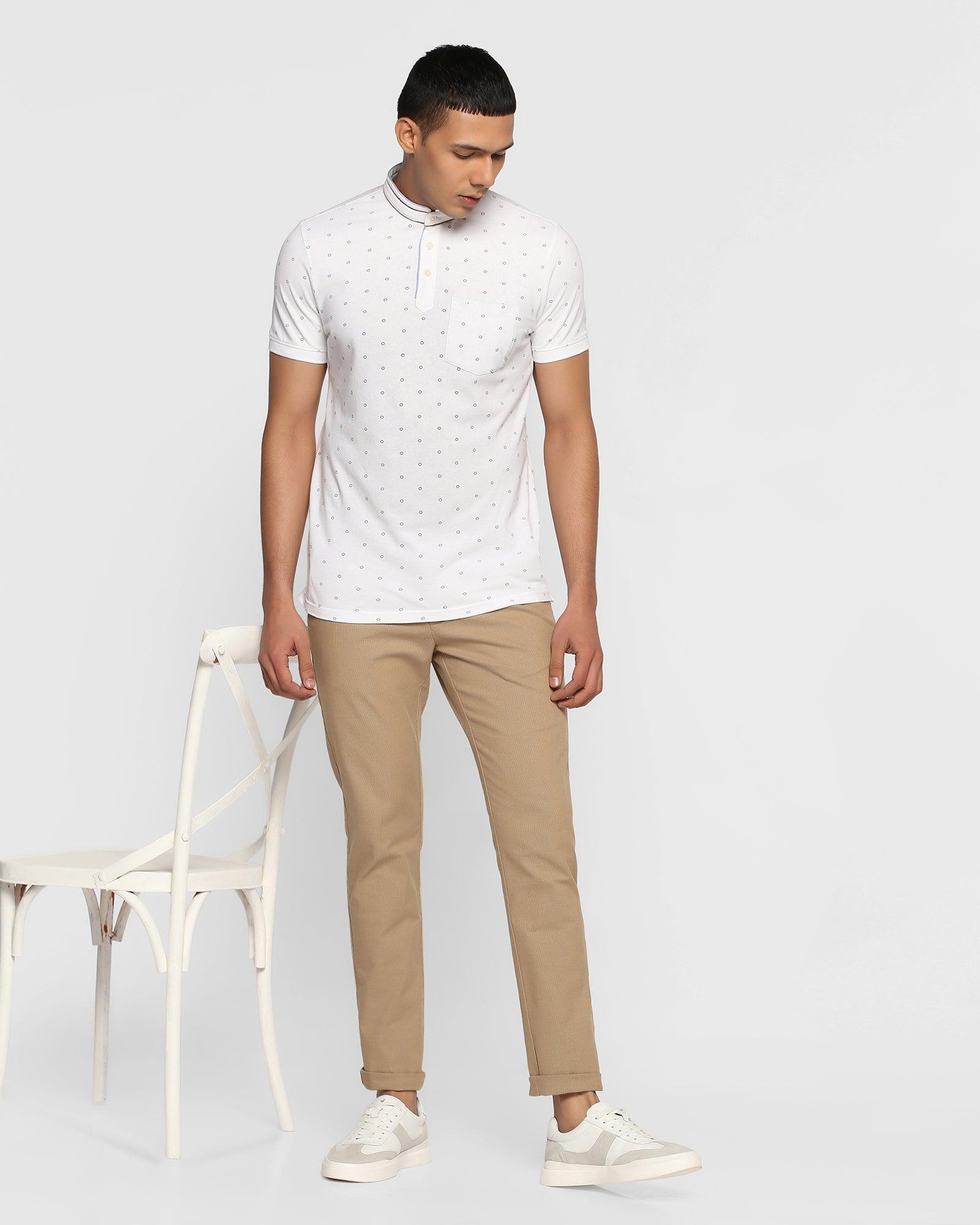 Solid Casual Khakis In Khaki B-91 (Jean) - Blackberrys