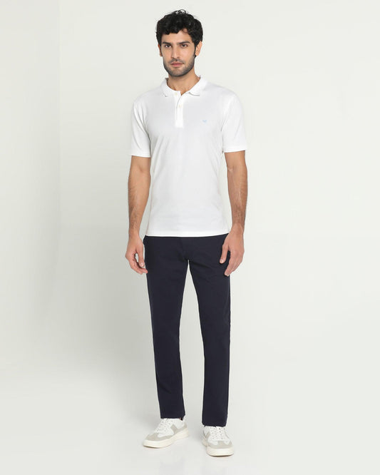 Slim Fit B-91 Casual Navy Solid Khakis - Kiler