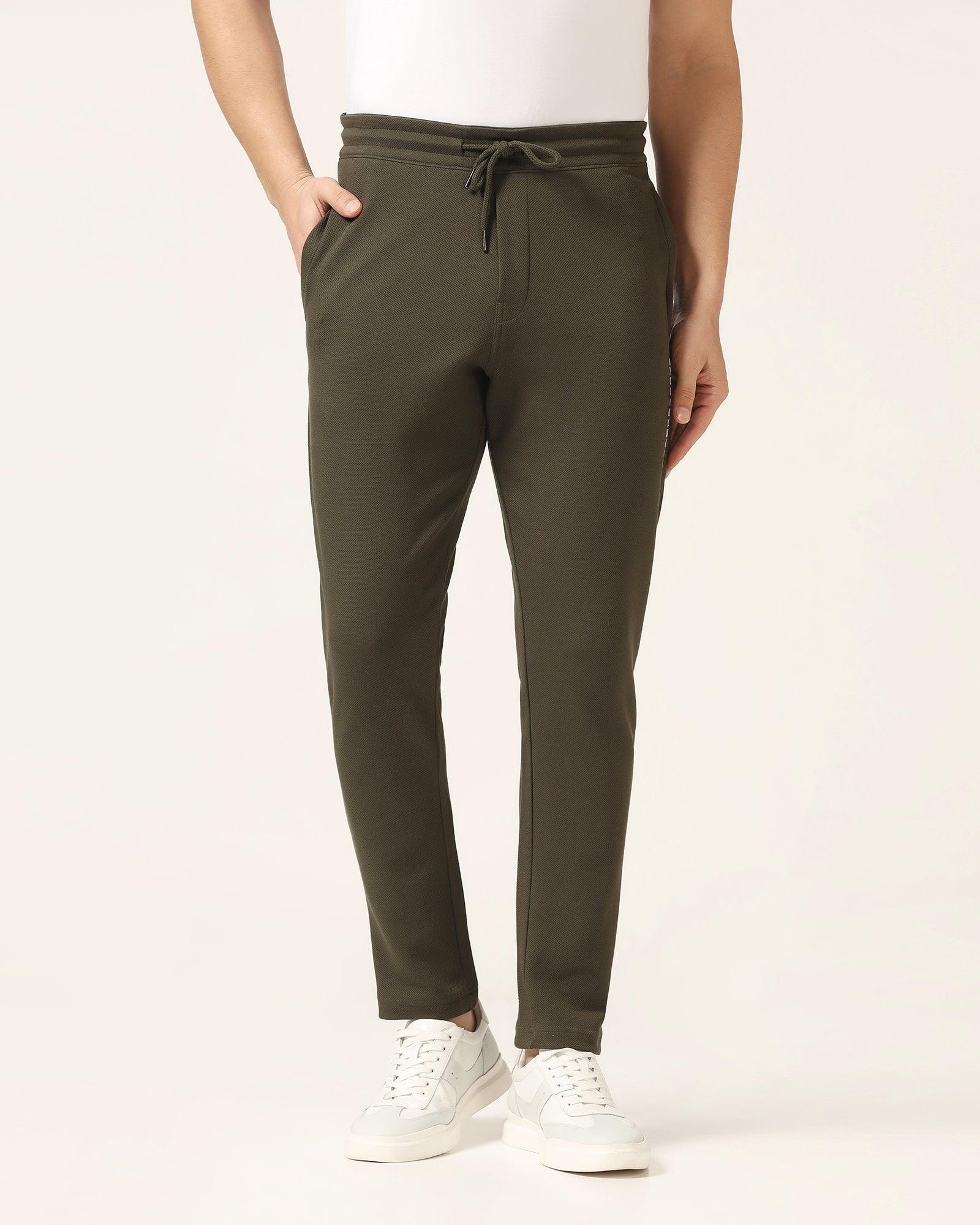 Casual Olive Solid Jogger - Ethan - Blackberrys
