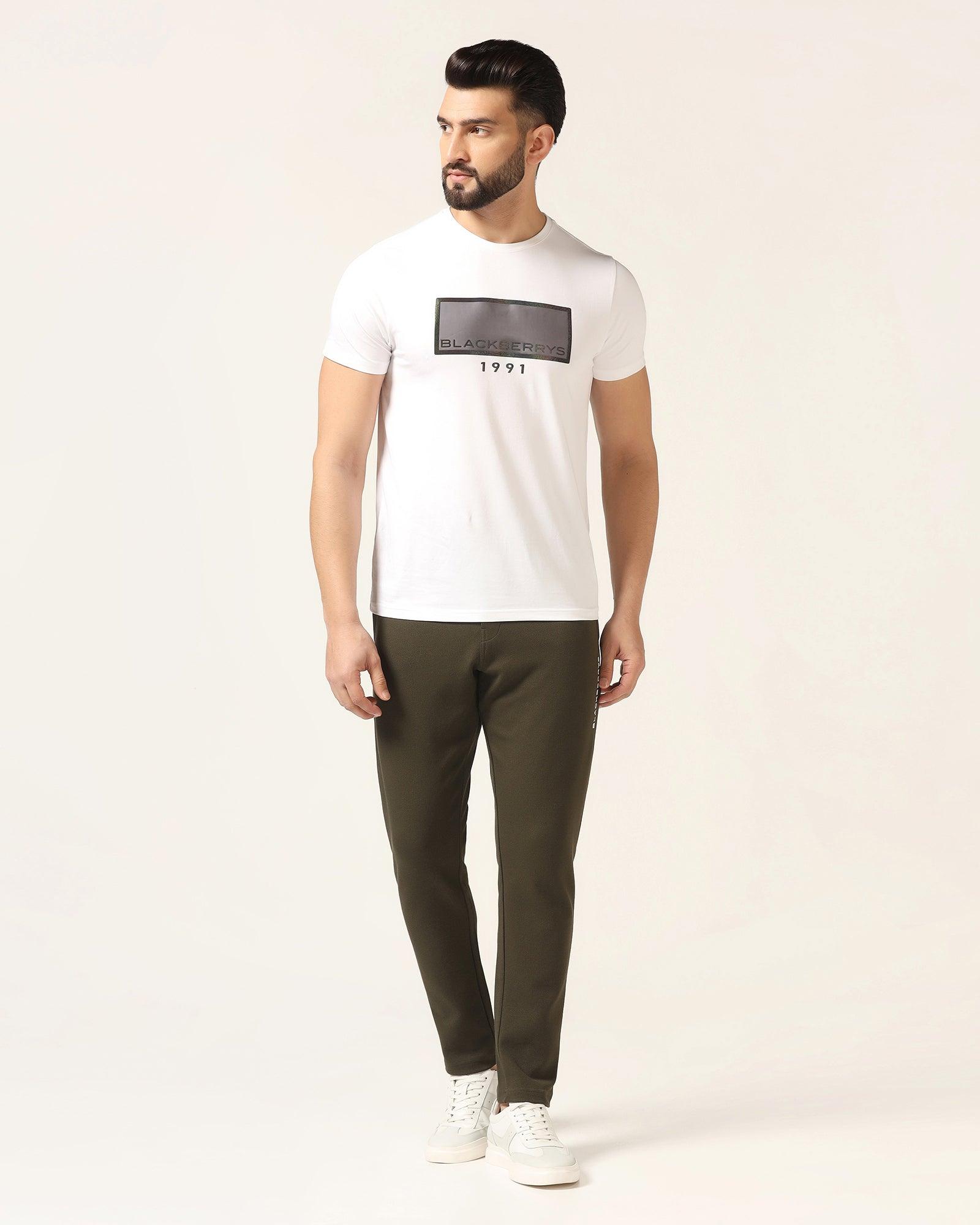 Casual Olive Solid Jogger - Ethan - Blackberrys