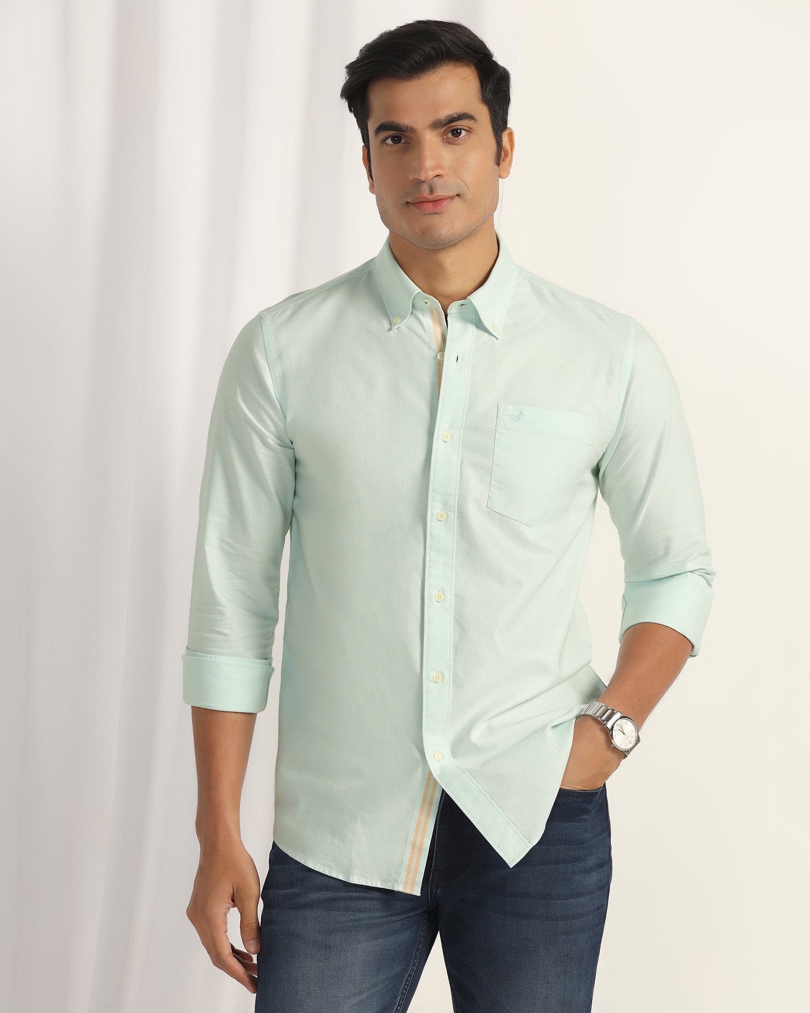 Casual Mint Solid Shirt - Solly