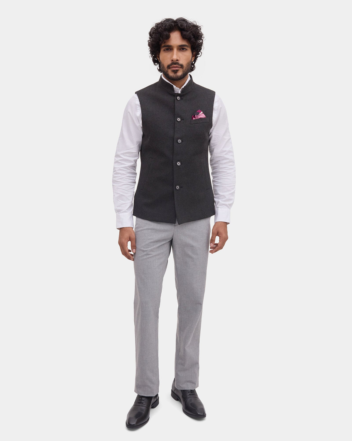 Charcoal Solid Waistcoat - Ruson