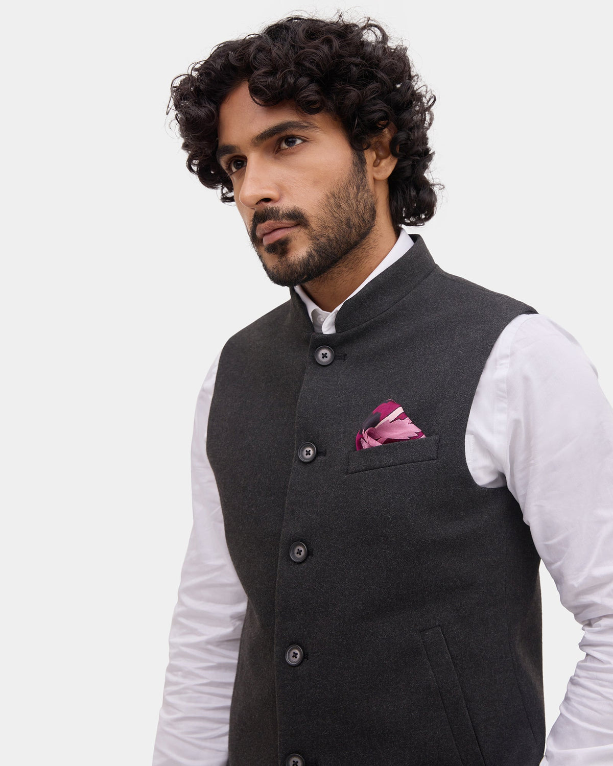 Charcoal Solid Waistcoat - Ruson