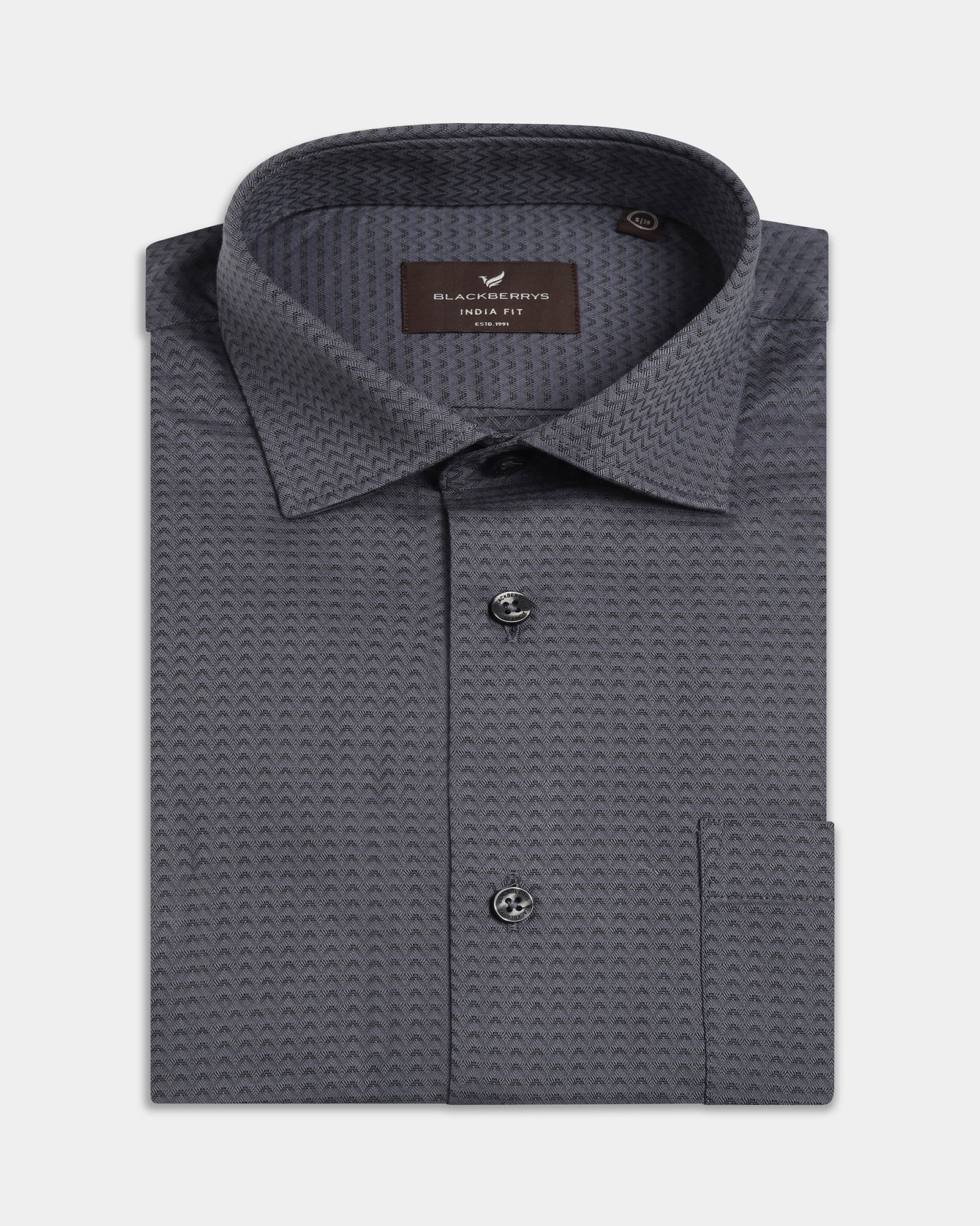 Charcoal Textured Shirt - Kynsa
