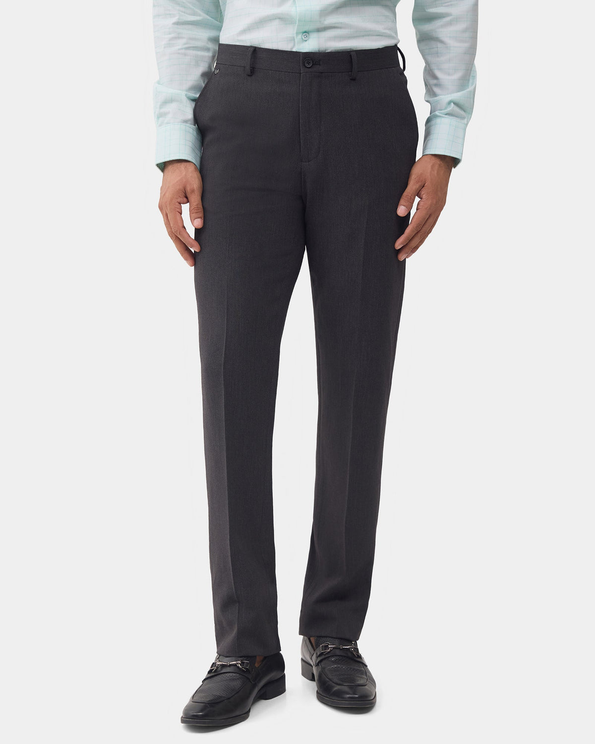 Charcoal Textured Trouser - Delma