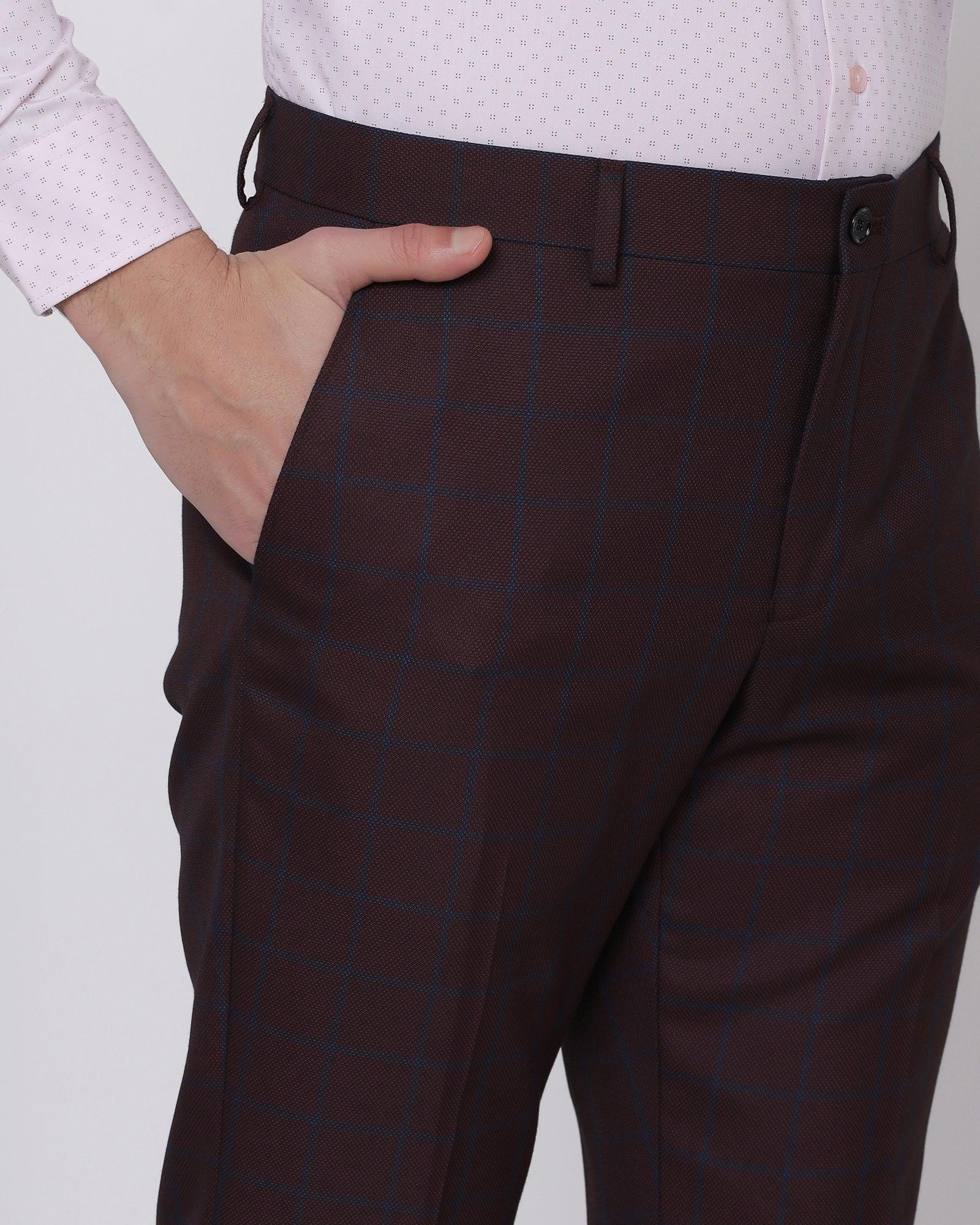 Check 6X Suit In Wine (Hildo) - Blackberrys