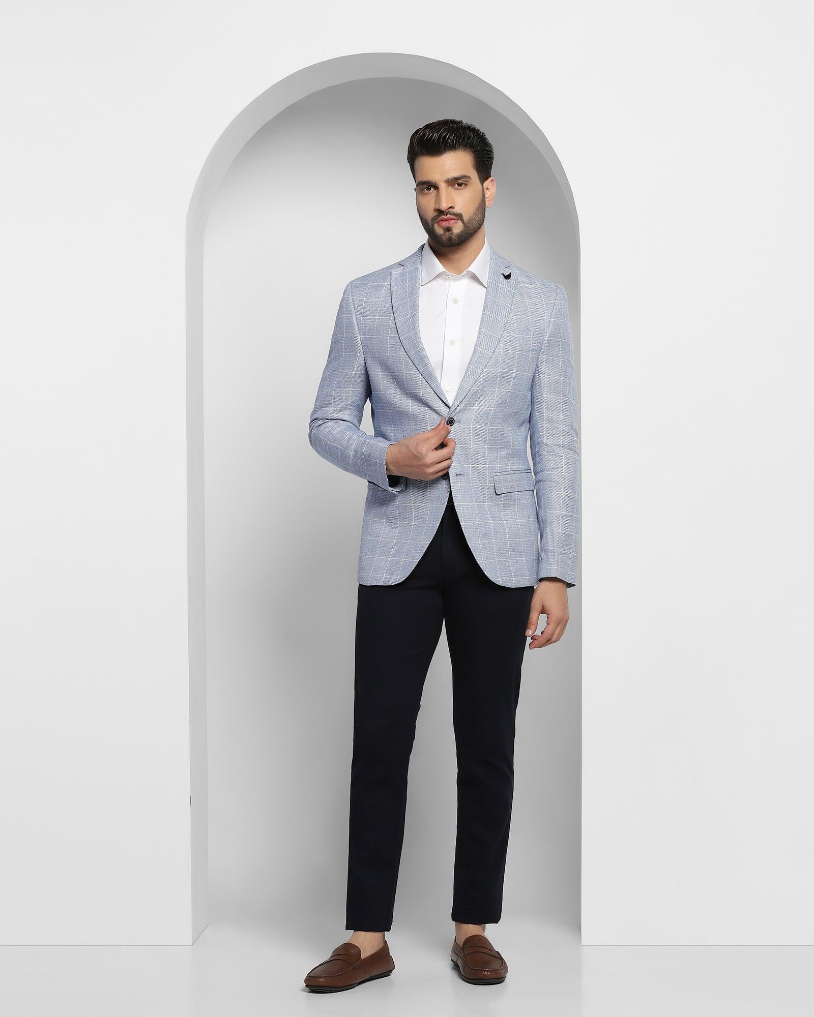 Check Casual Blazer In Blue (Scout) - Blackberrys