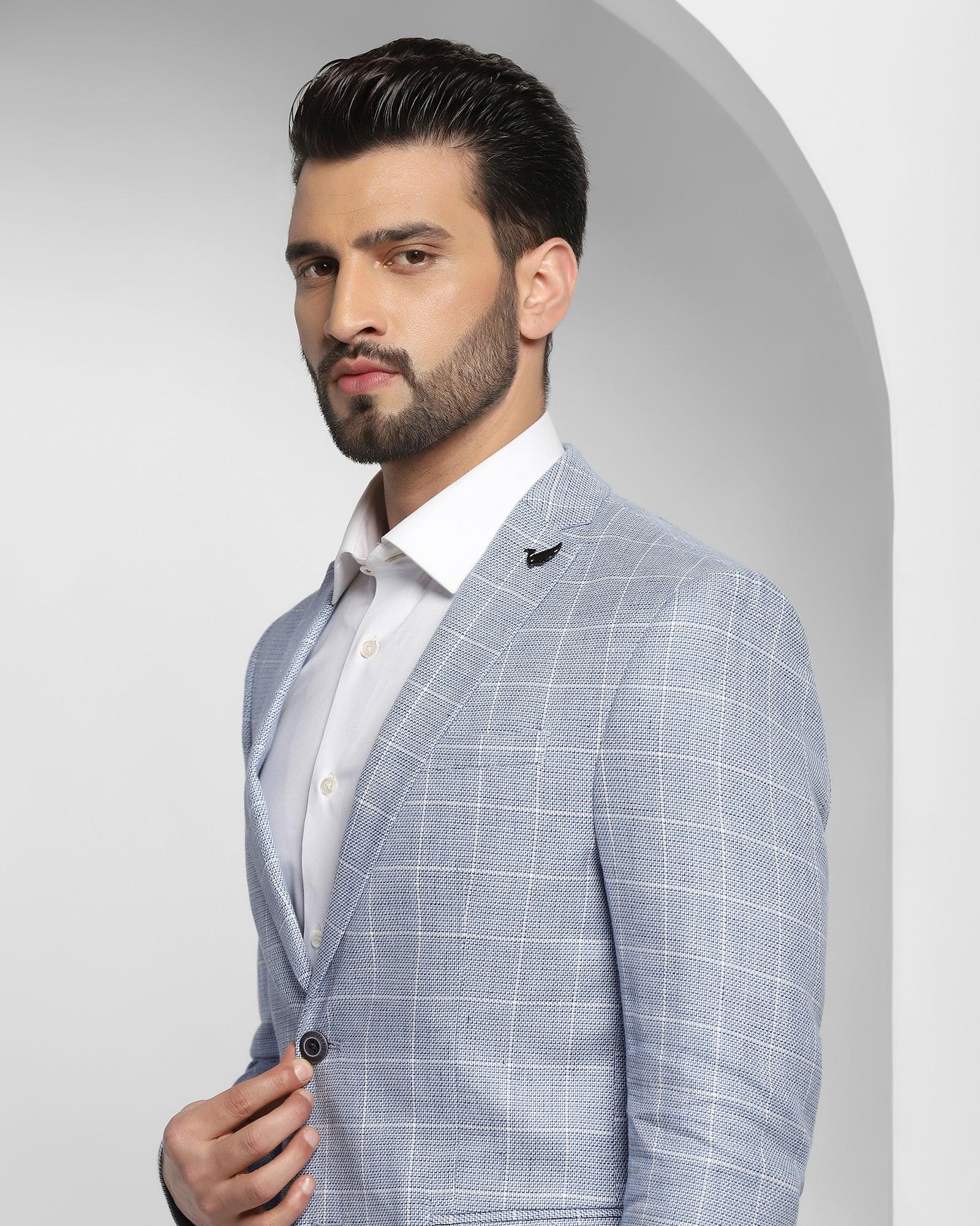 Check Casual Blazer In Blue (Scout) - Blackberrys