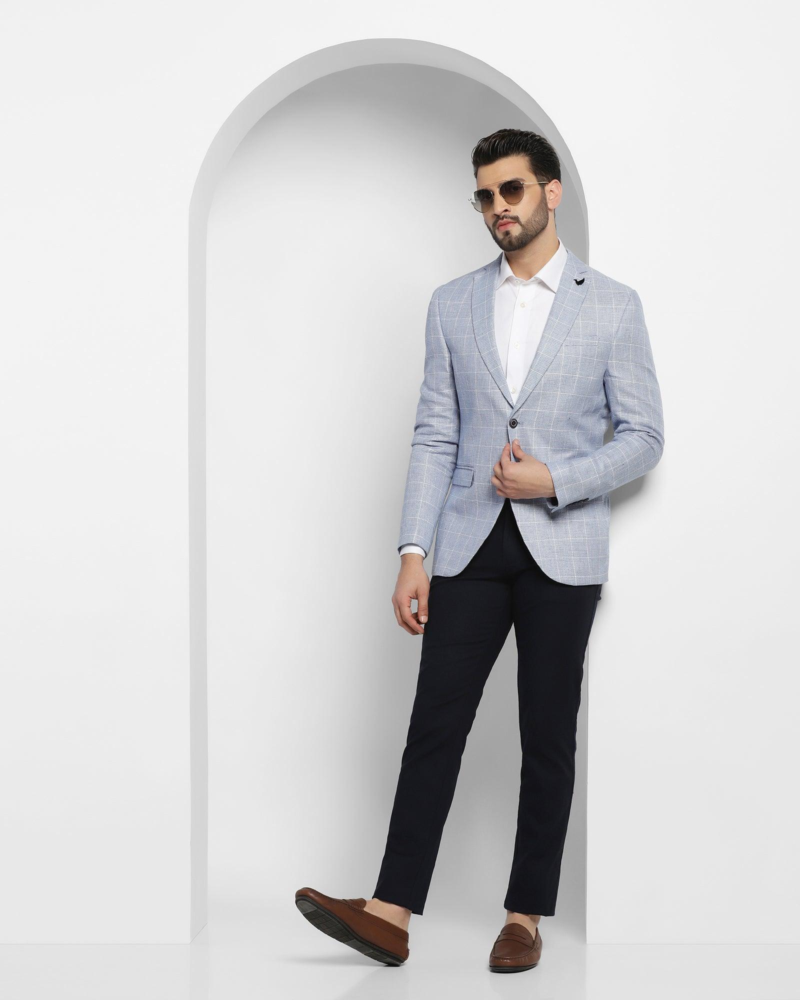 Check Casual Blazer In Blue (Scout) - Blackberrys