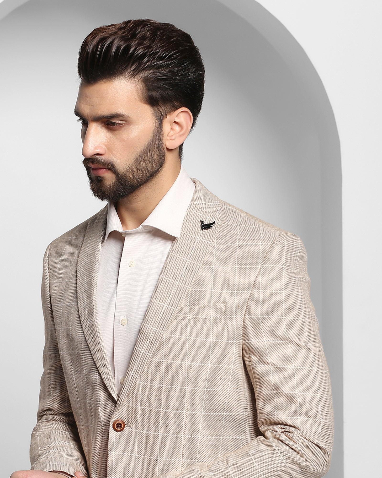 Check Casual Blazer In Mid Brown (Scout) - Blackberrys