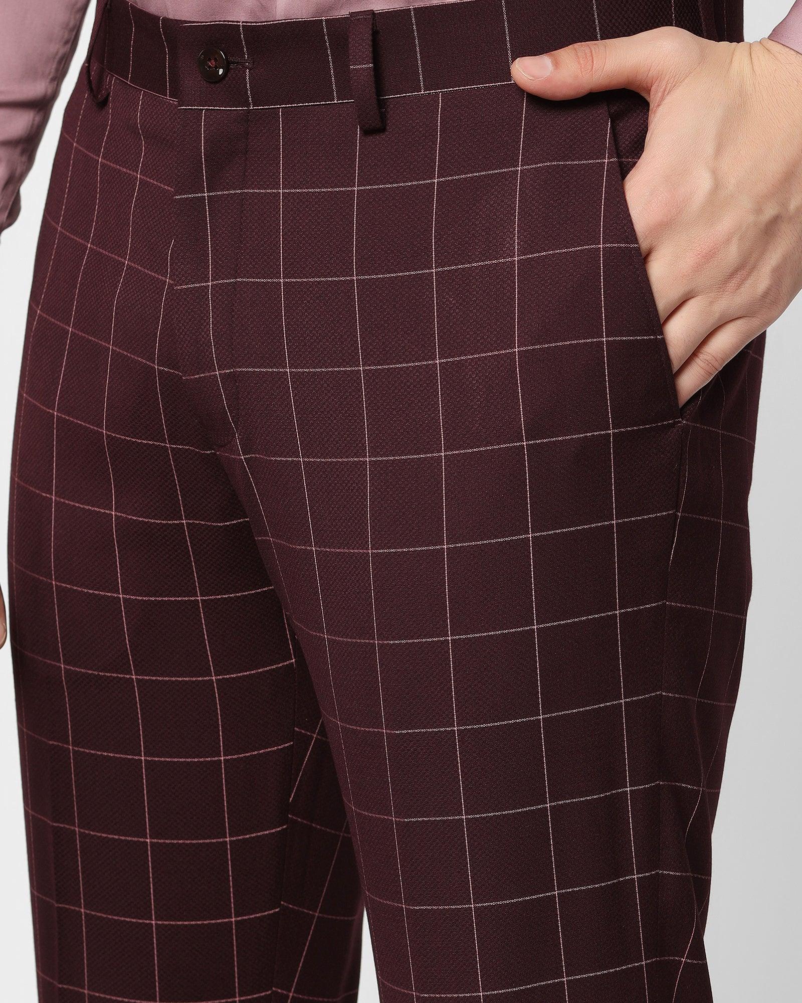 Check Tuxedo 6X Suit In Wine (Micah) - Blackberrys