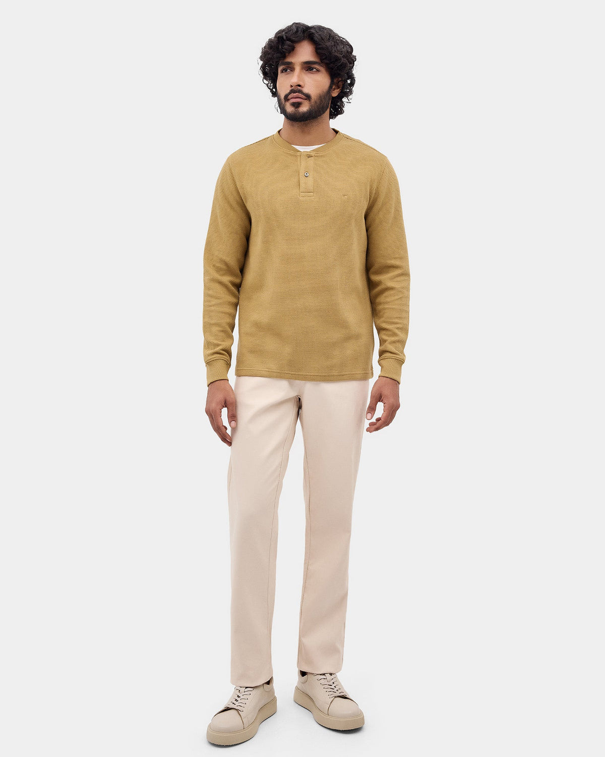 Copper Brown Textured Sweatshirt - Sand