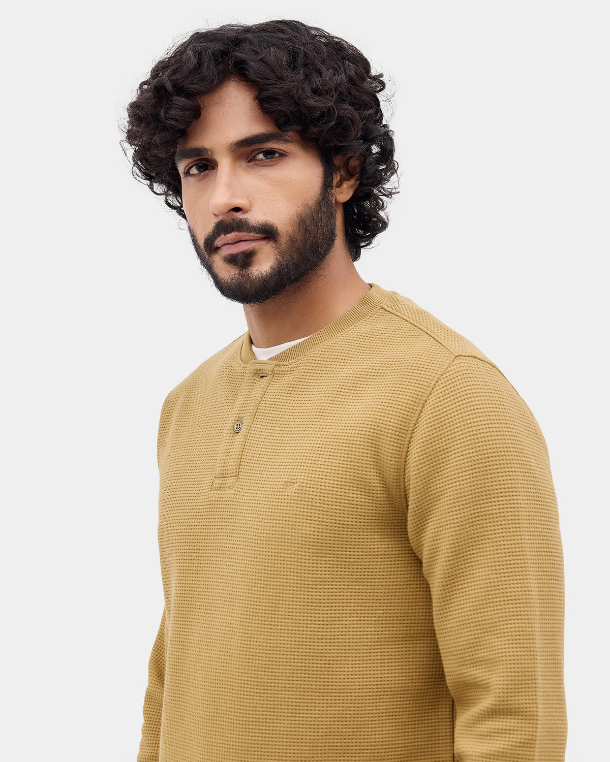 Copper Brown Textured Sweatshirt - Sand
